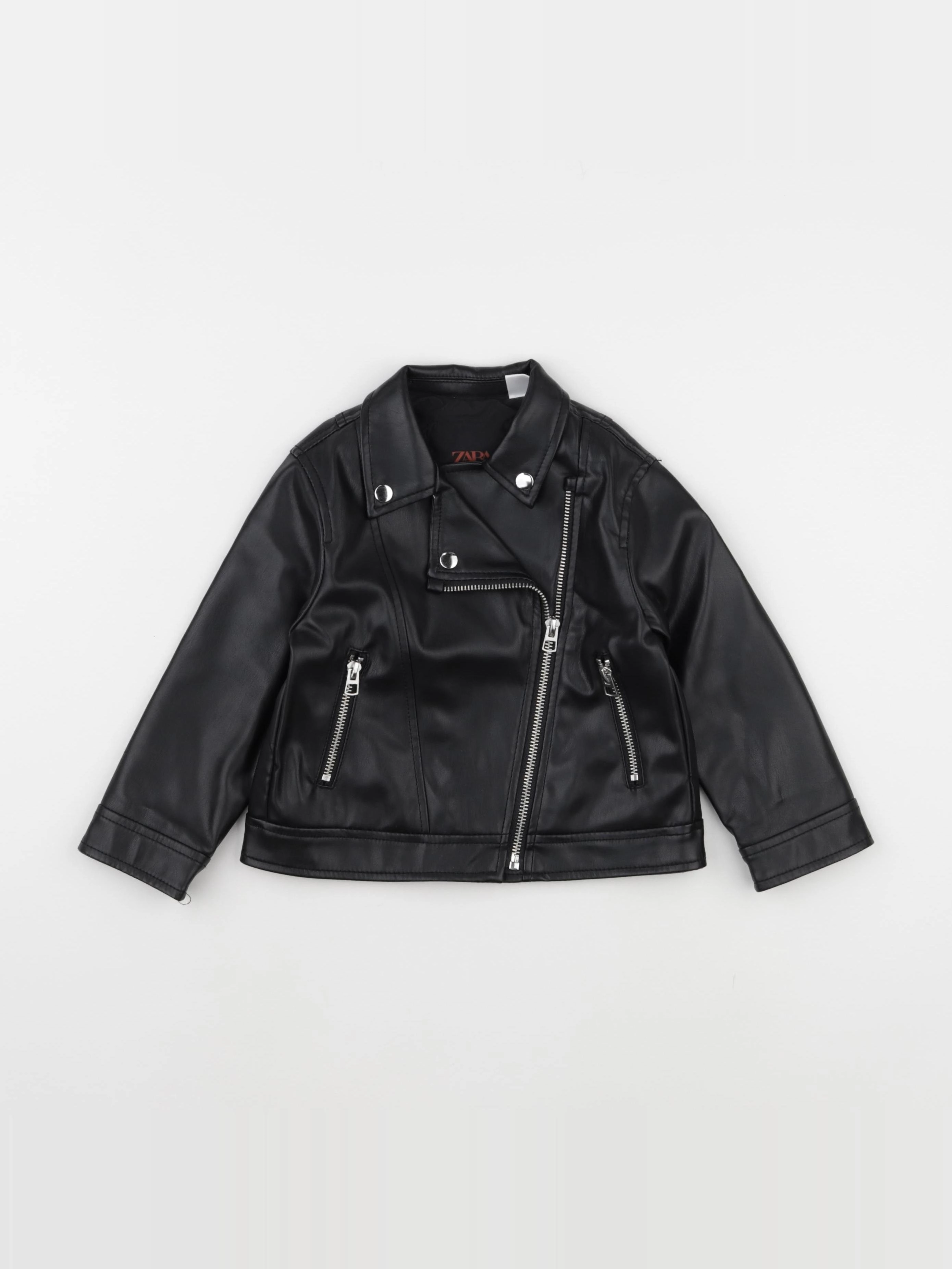 Zara - veste simili cuir noir - 18/24 mois