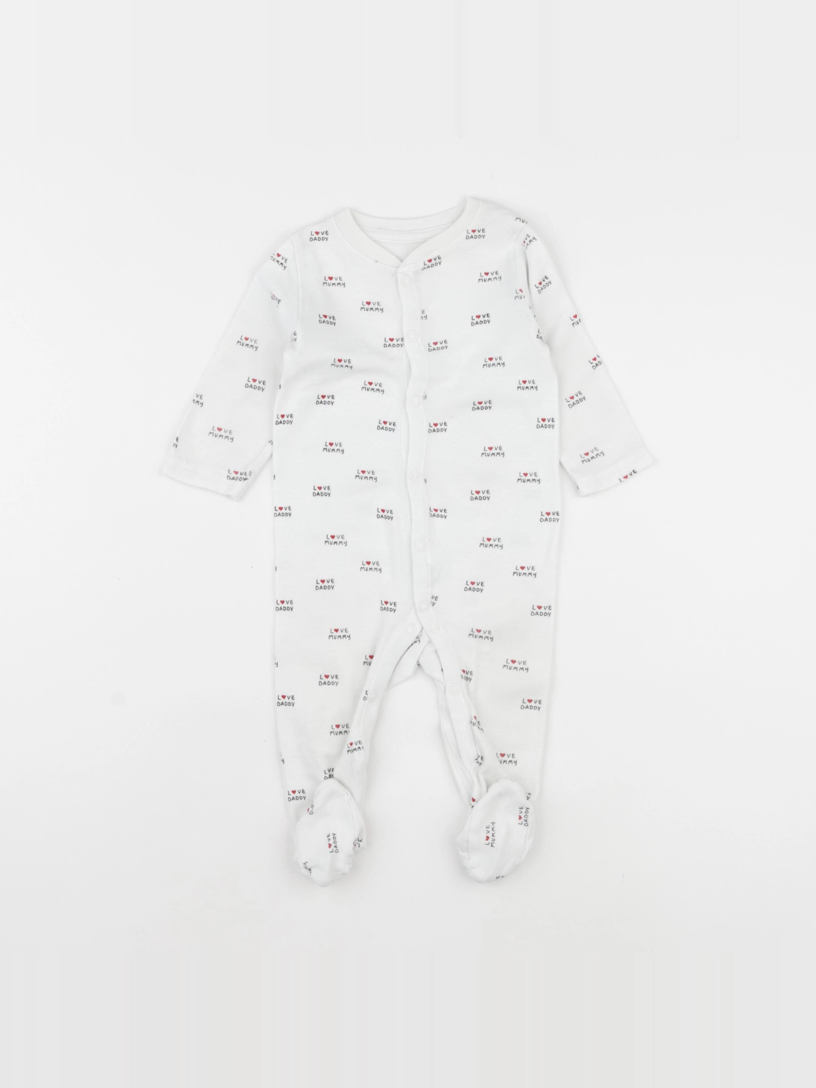 H&M - pyjama coton blanc - 3/6 mois
