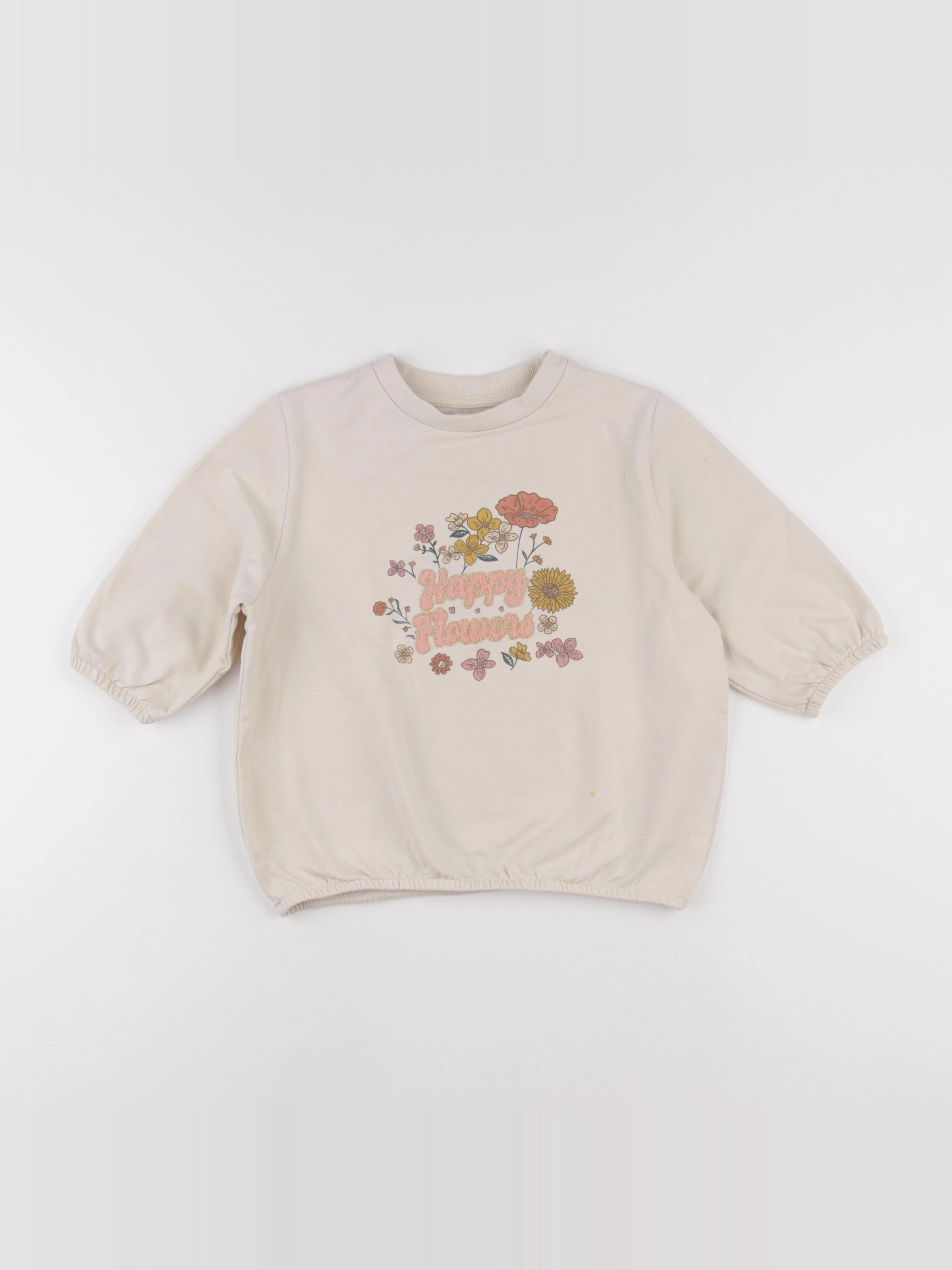 Vertbaudet - sweat beige - 8 ans