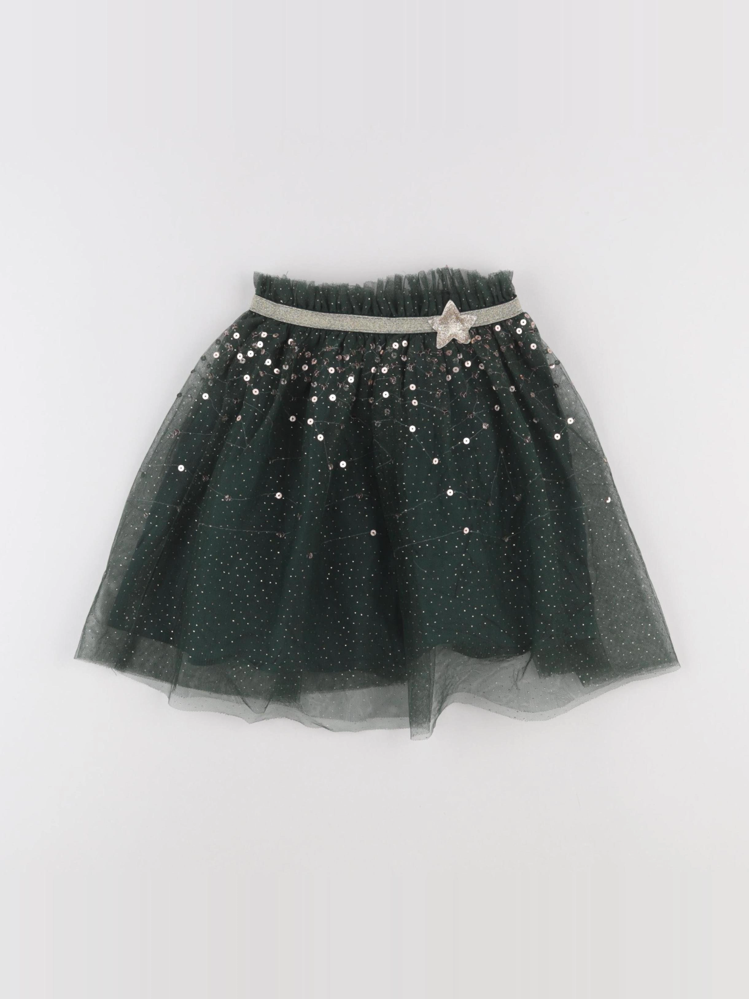 Vertbaudet - jupe vert, or - 8 ans