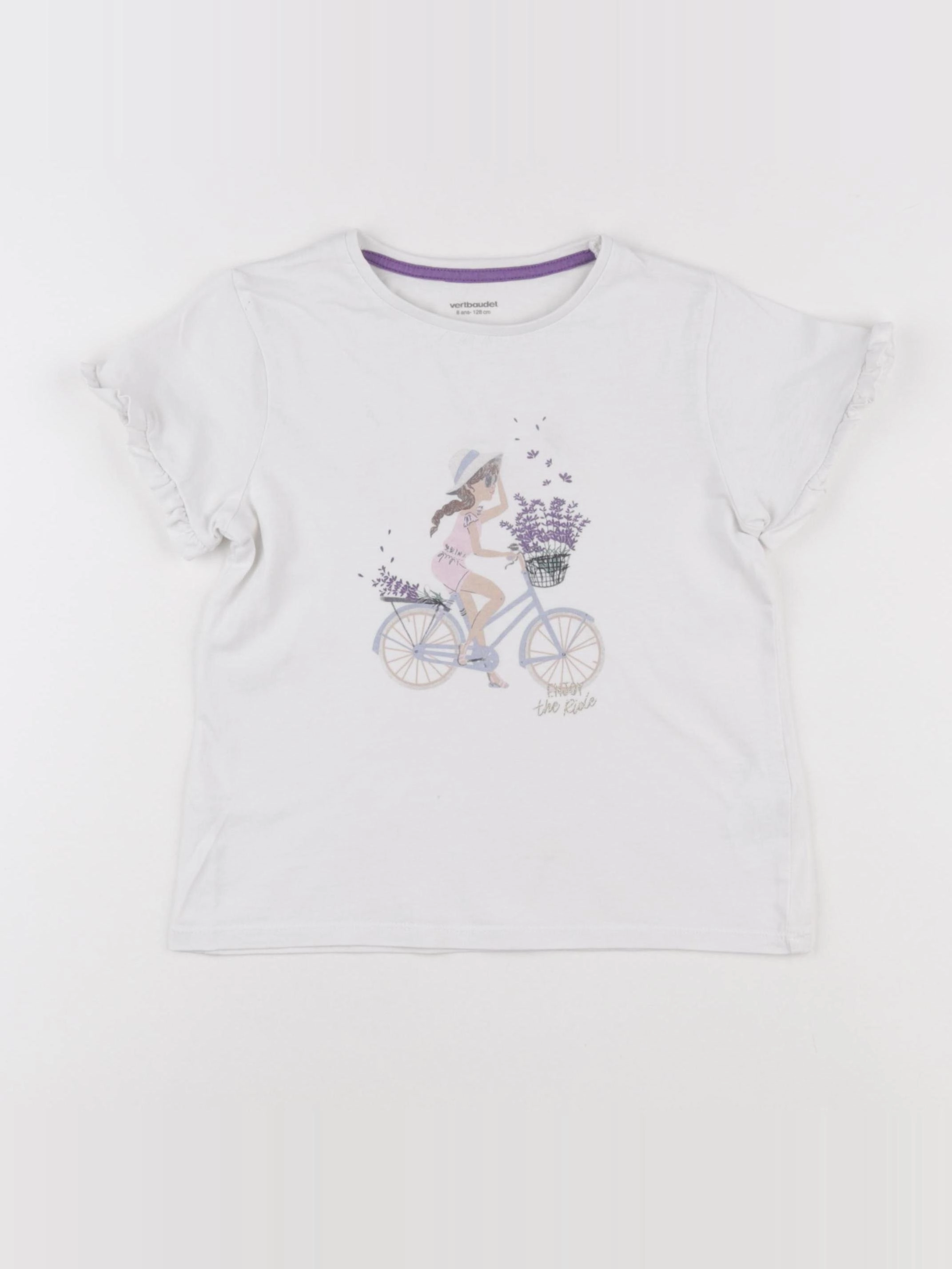 Vertbaudet - tee-shirt blanc - 8 ans