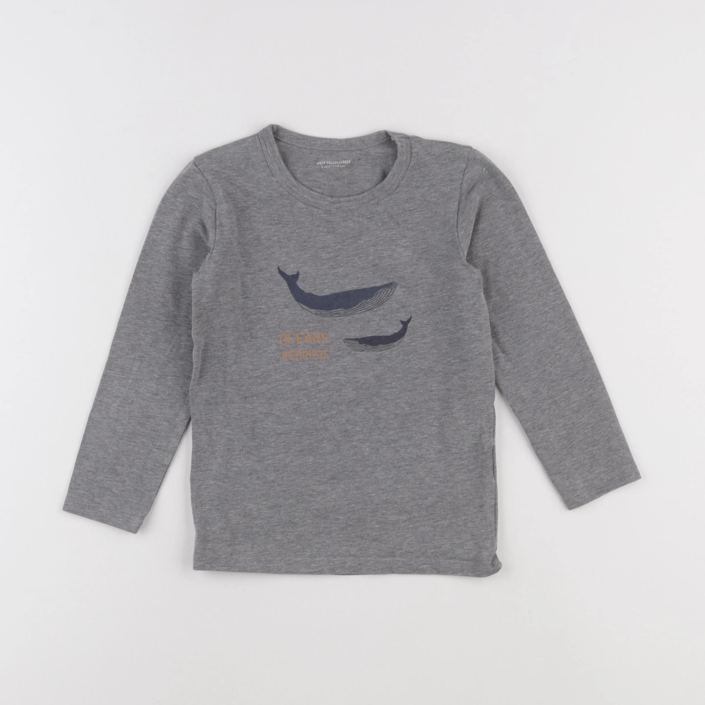 Vertbaudet - tee-shirt gris - 5 ans