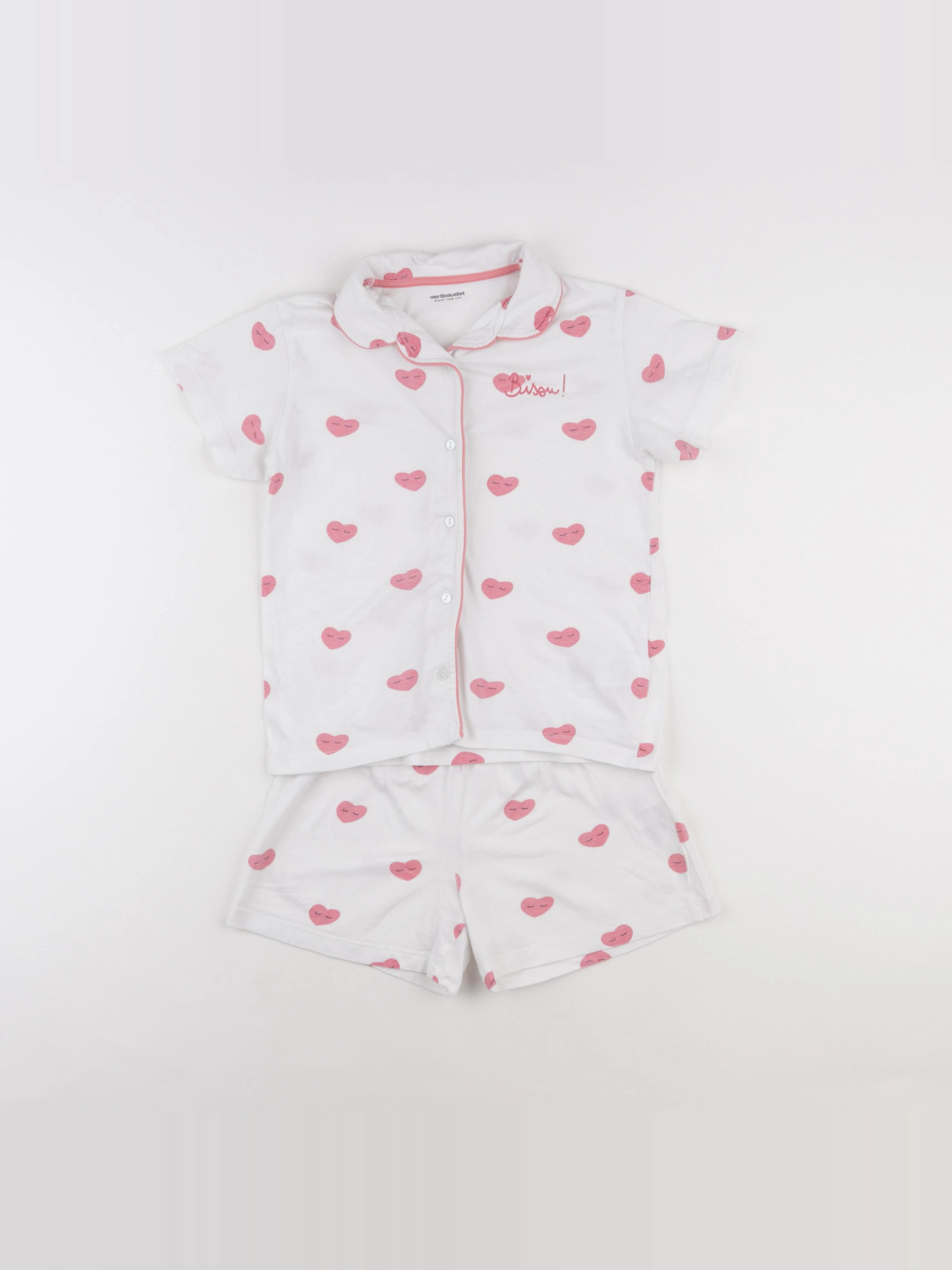 Vertbaudet - pyjama coton blanc - 8 ans