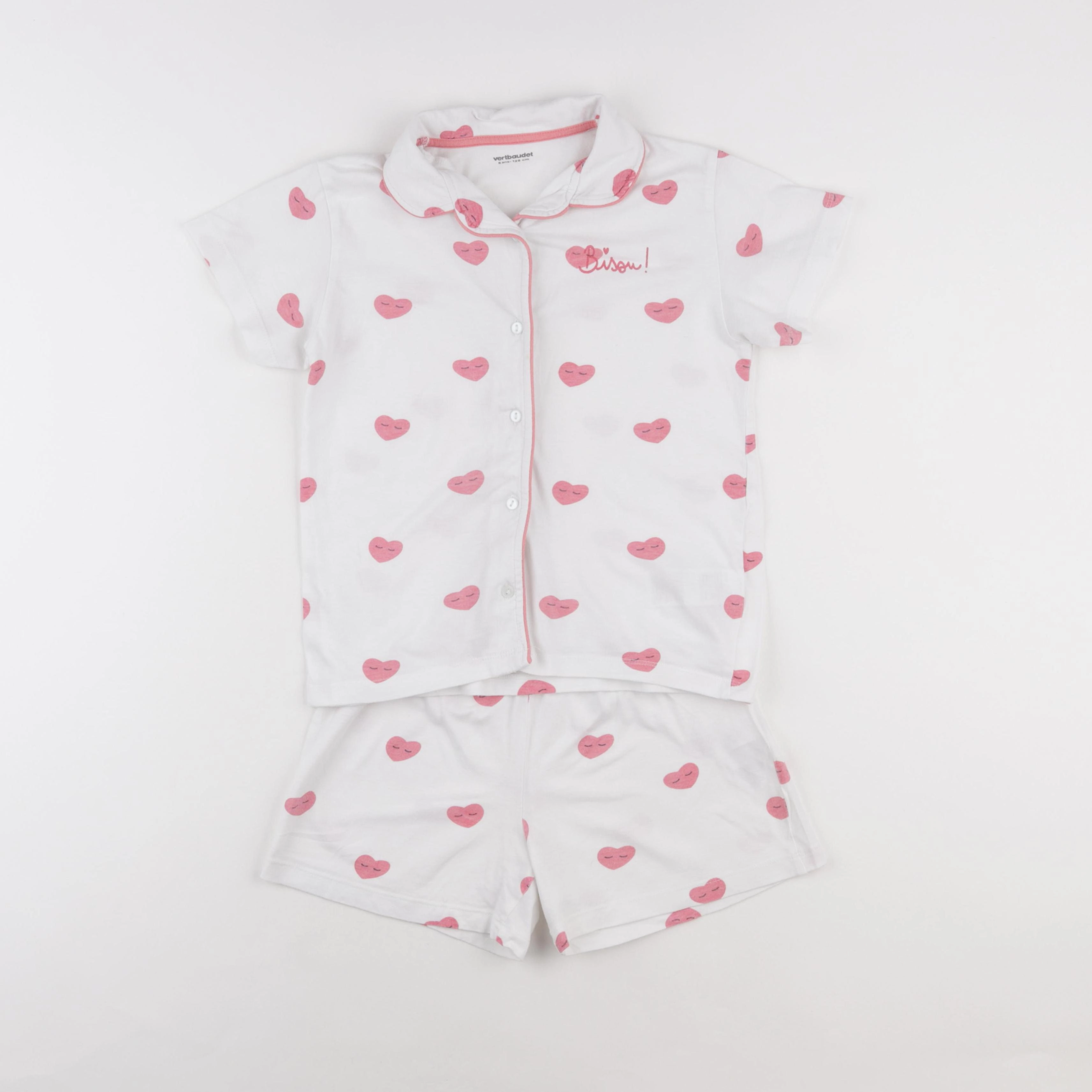 Vertbaudet - pyjama coton blanc - 8 ans