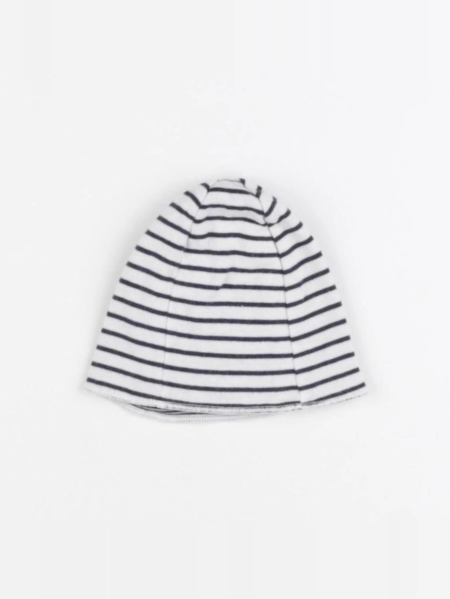 Petit Bateau - bonnet blanc, bleu - 1 mois