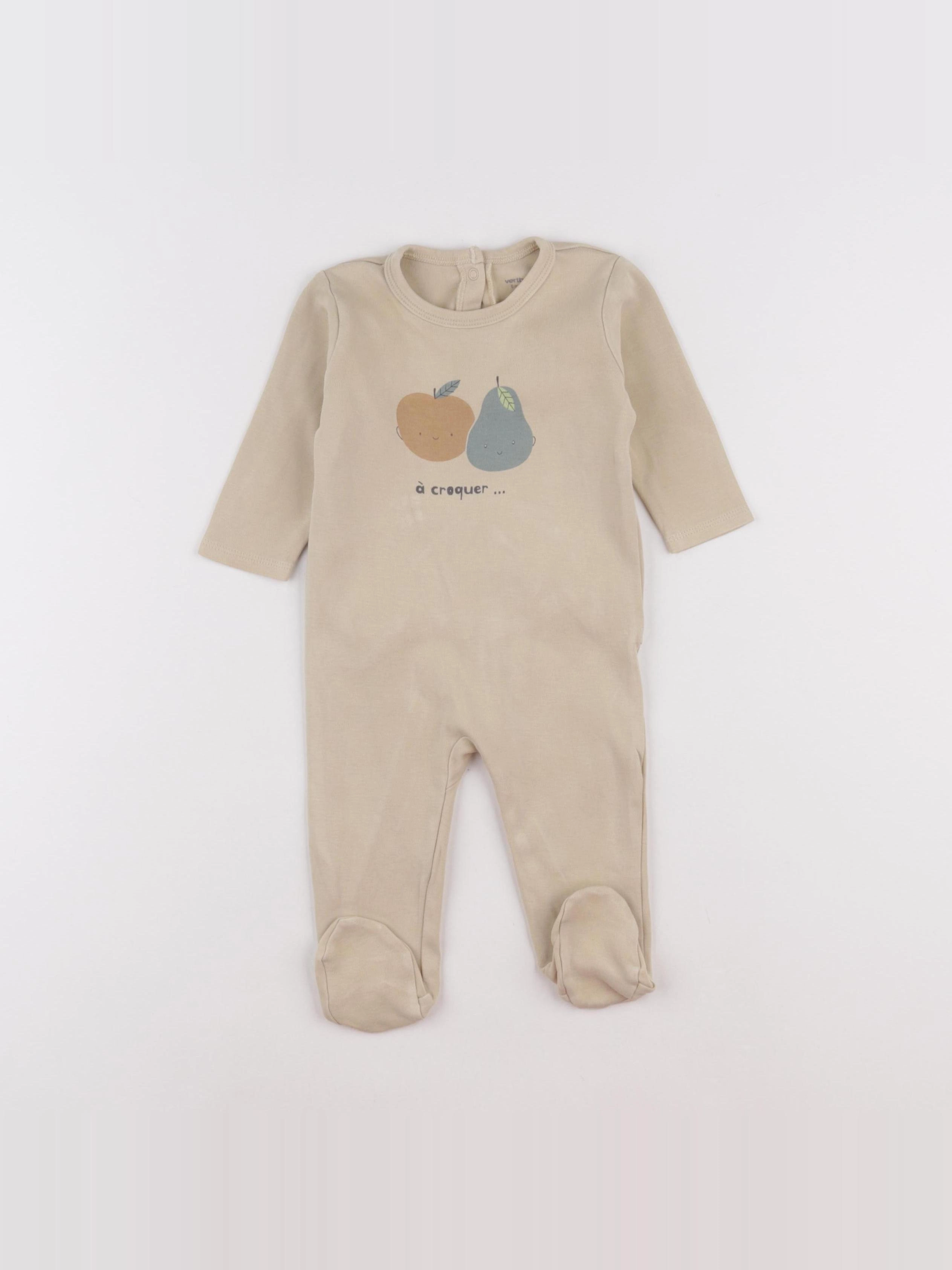 Vertbaudet - pyjama coton jaune - 6 mois