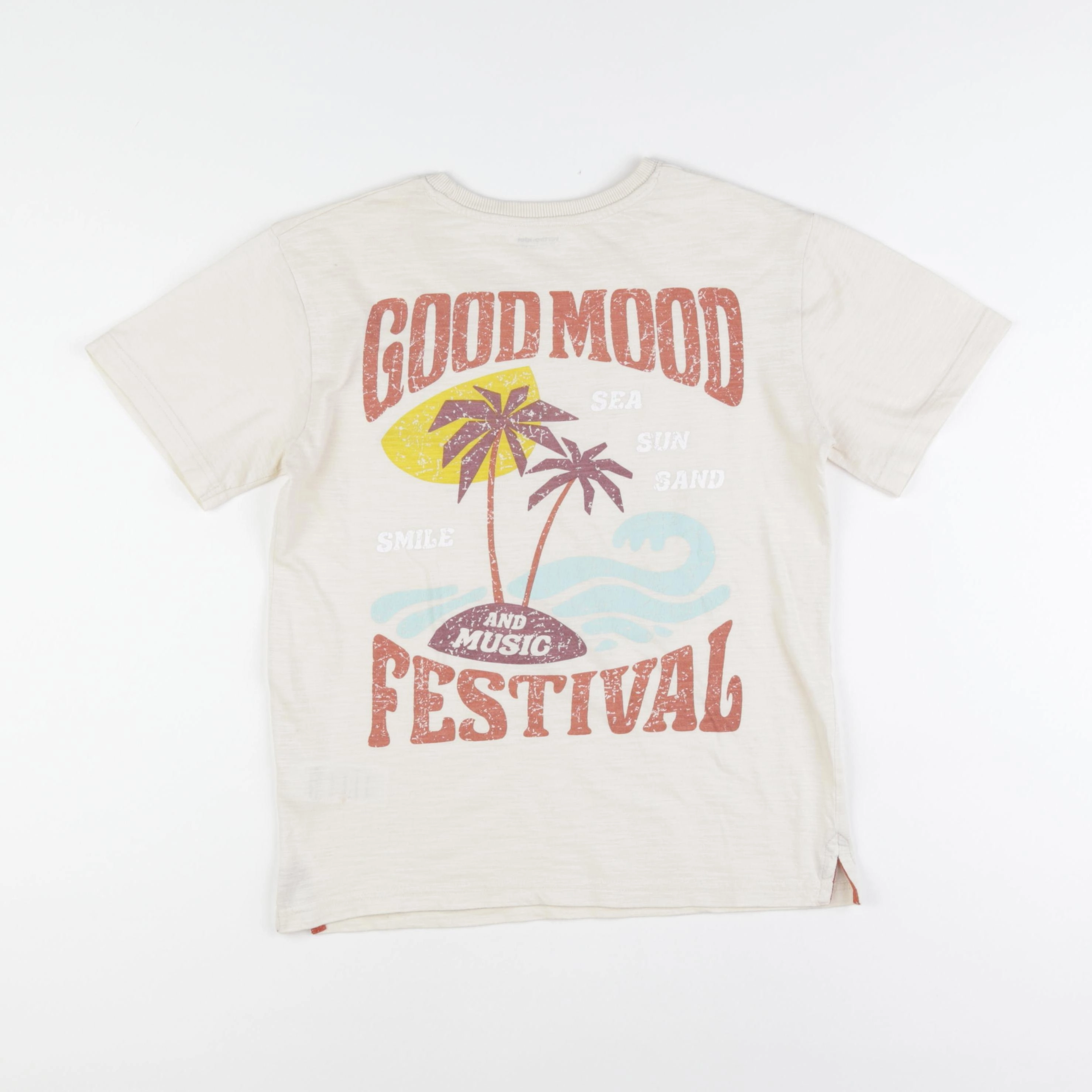 Vertbaudet - tee-shirt imprimé au dos beige - 12 ans