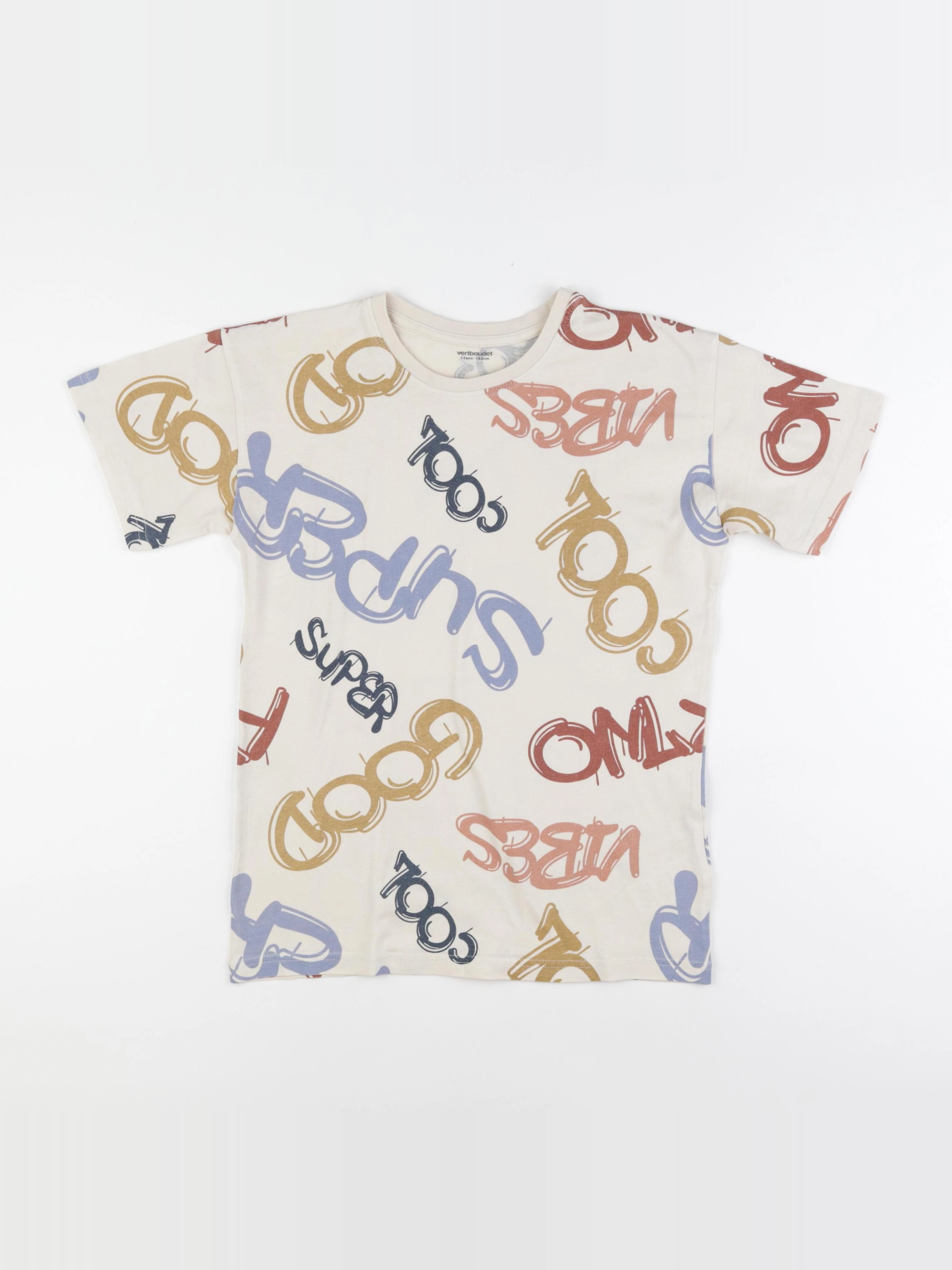 Vertbaudet - tee-shirt beige - 12 ans