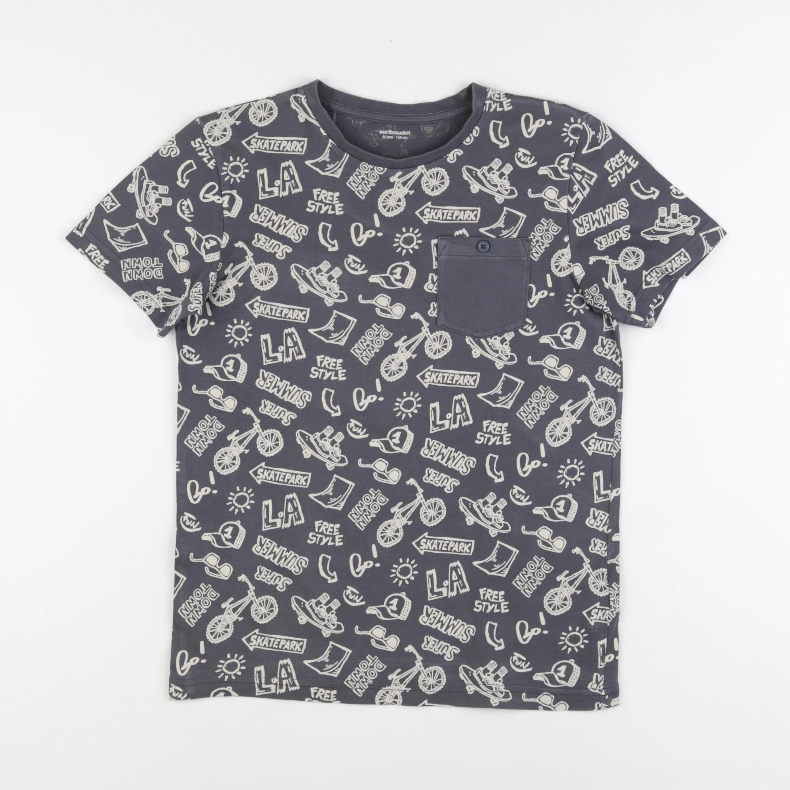 Vertbaudet - tee-shirt gris - 12 ans