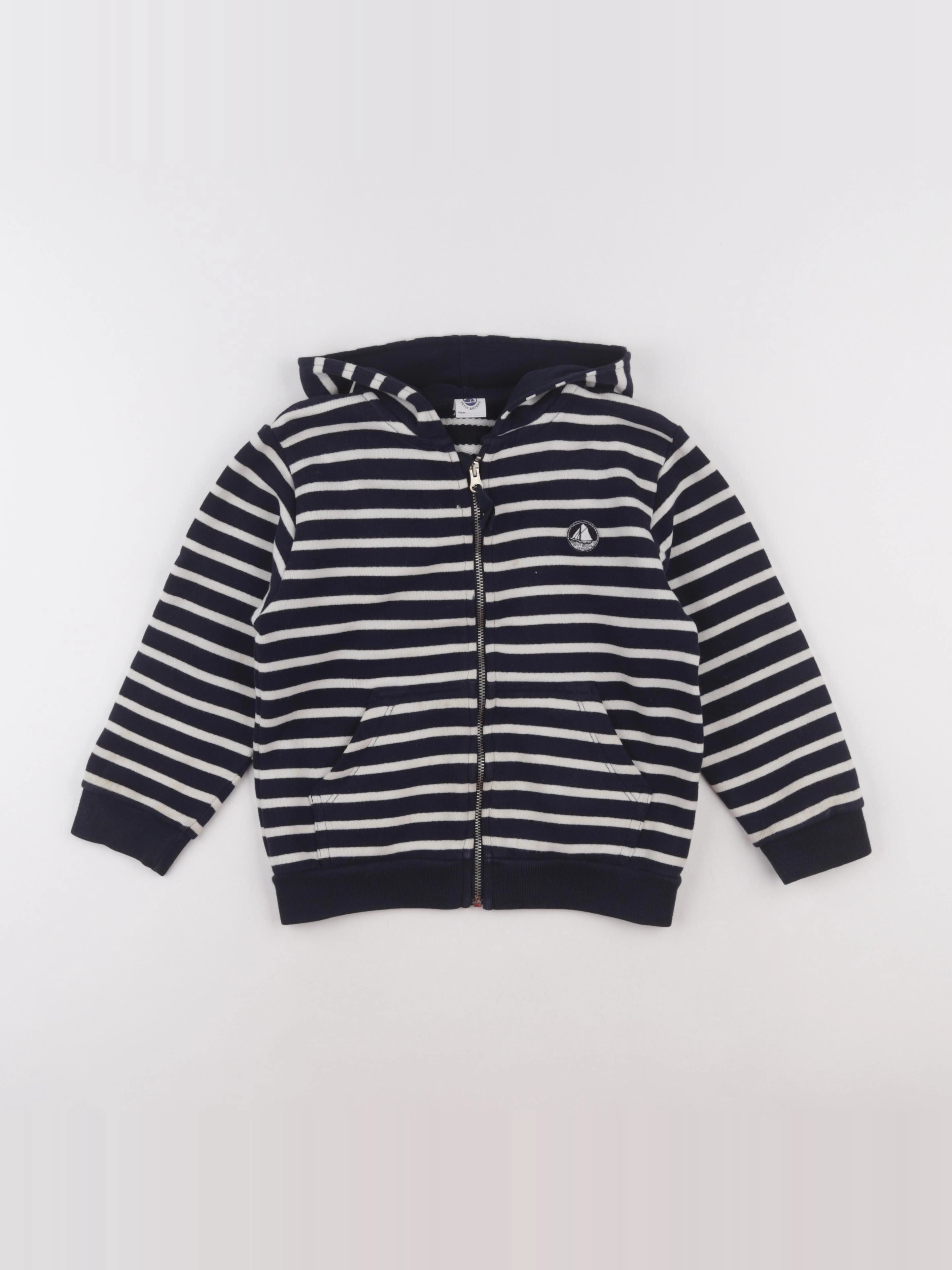 Petit Bateau - sweat bleu - 5 ans