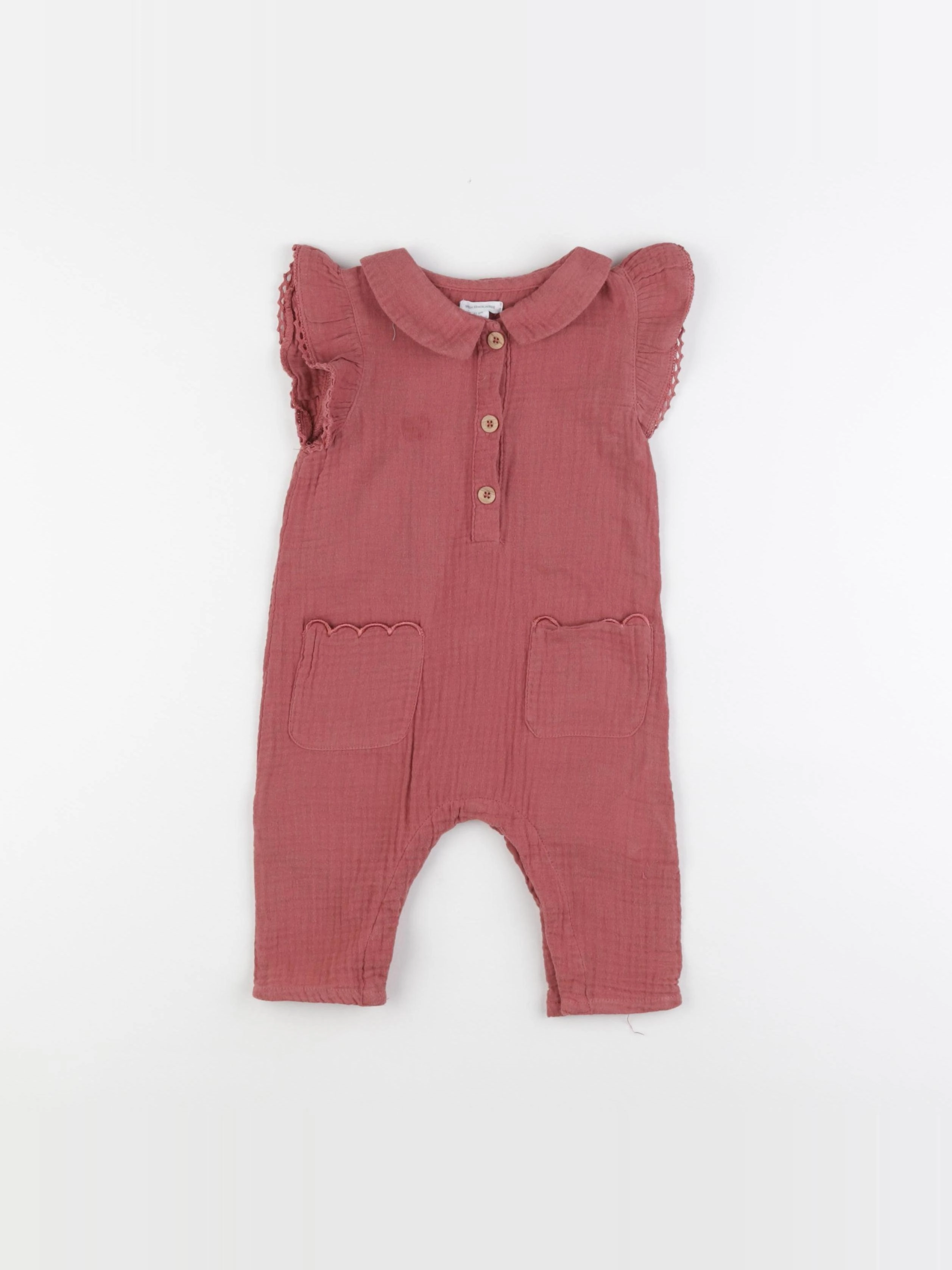 Vertbaudet - combinaison rose - 9 mois