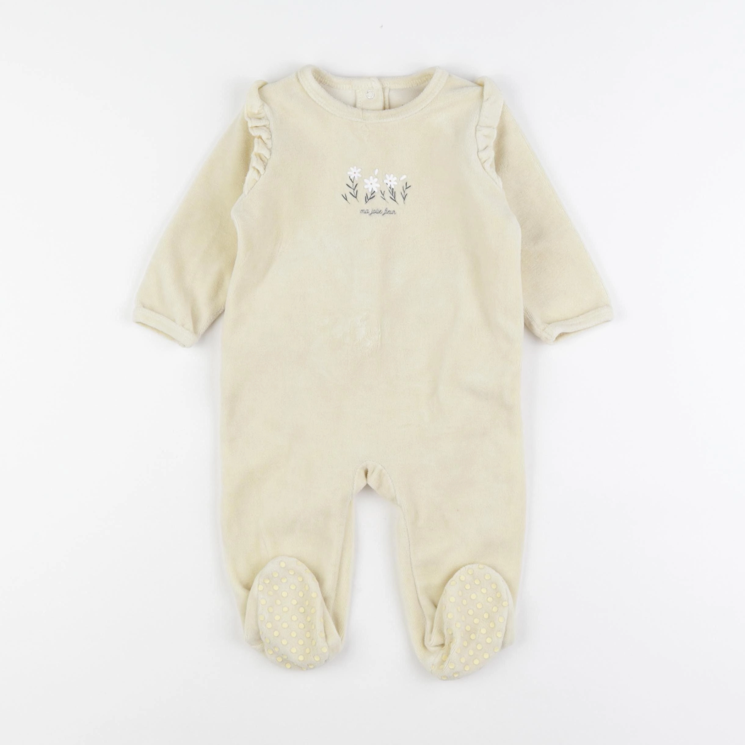 Vertbaudet - pyjama velours jaune - 9 mois