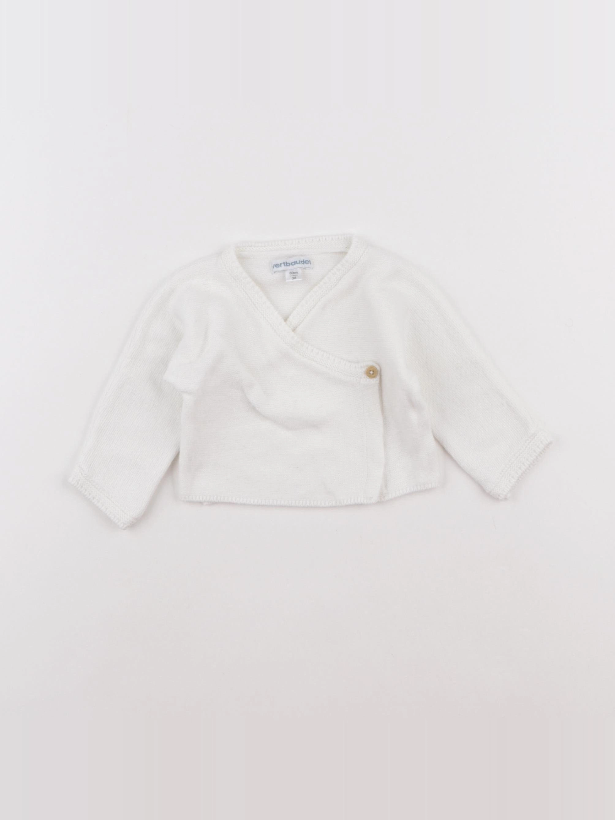 Vertbaudet - gilet blanc - 3 mois