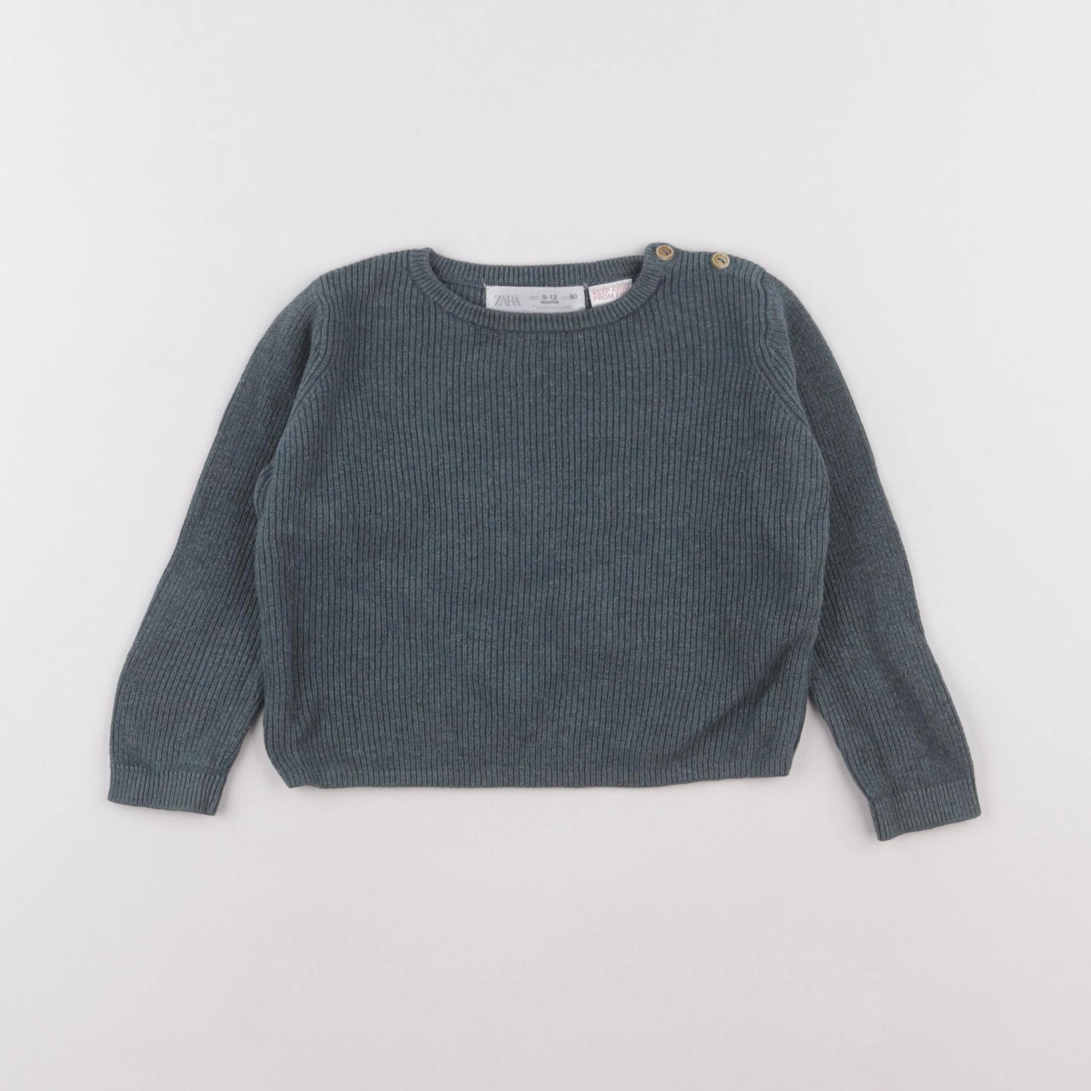 Zara - pull vert - 9/12 mois