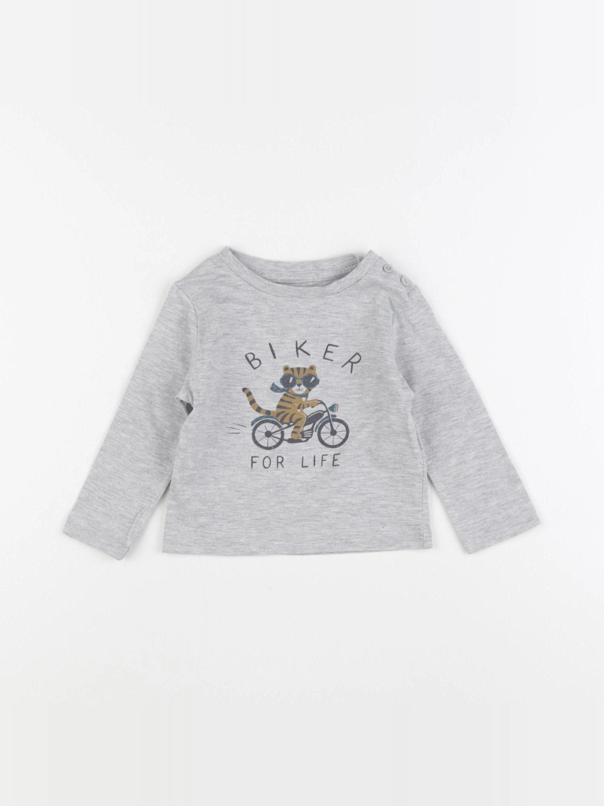 Vertbaudet - tee-shirt gris - 9 mois