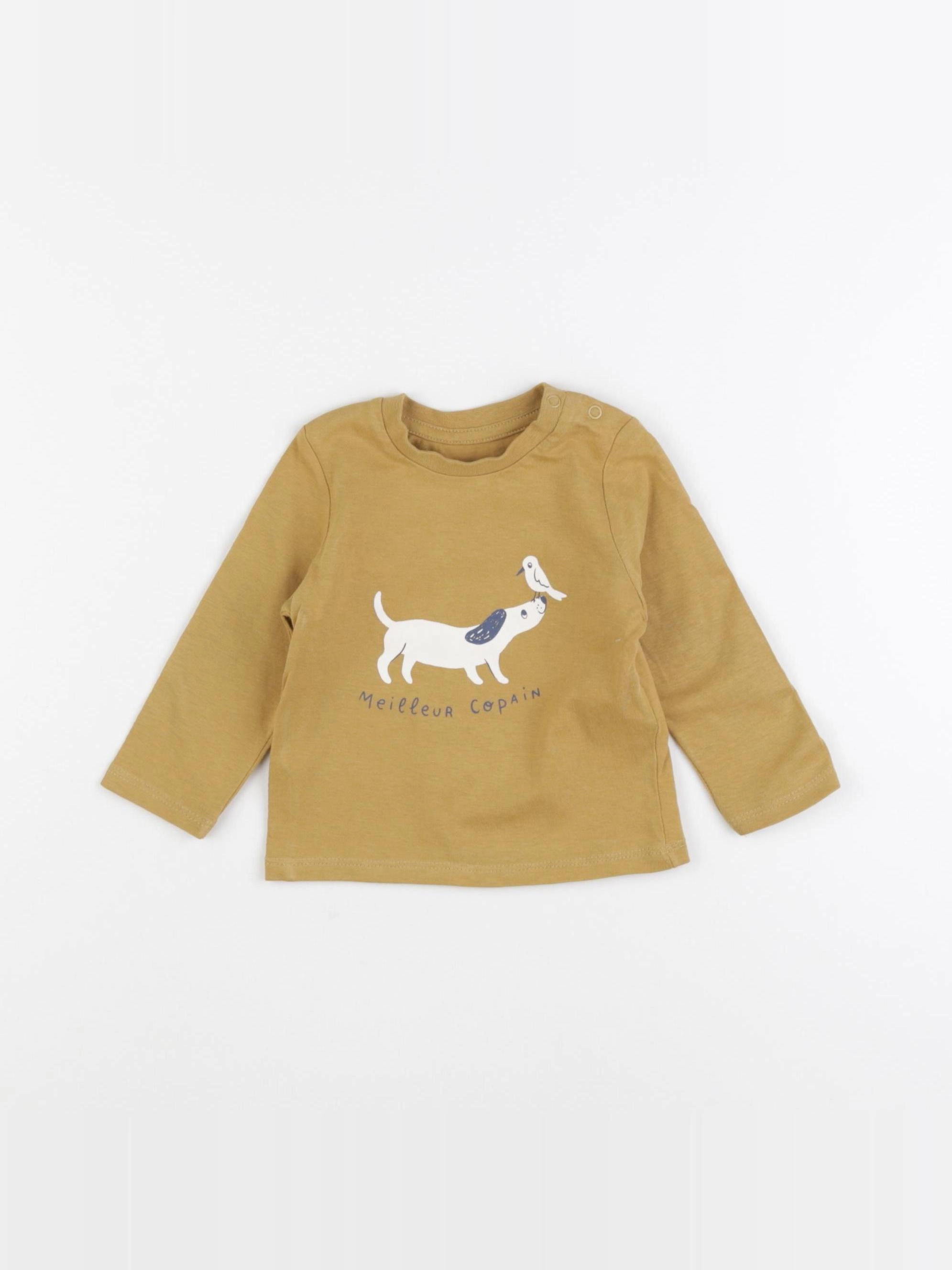 Vertbaudet - tee-shirt jaune - 6 mois