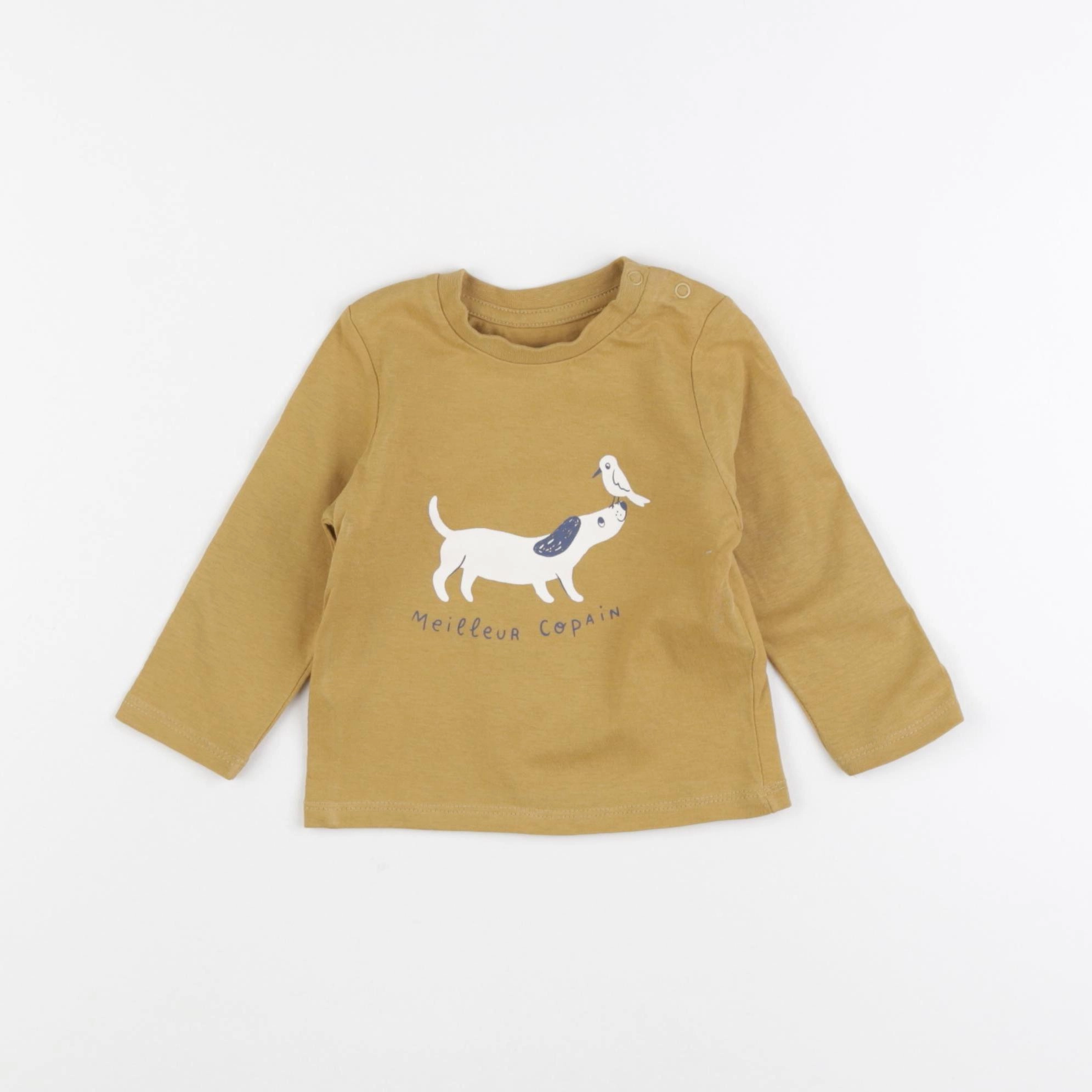 Vertbaudet - tee-shirt jaune - 6 mois