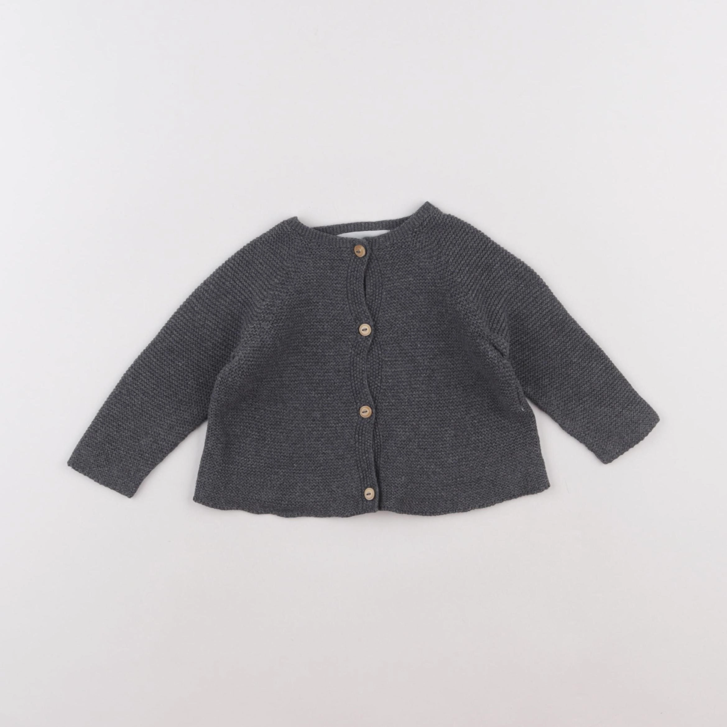 Zara - gilet gris - 3/6 mois