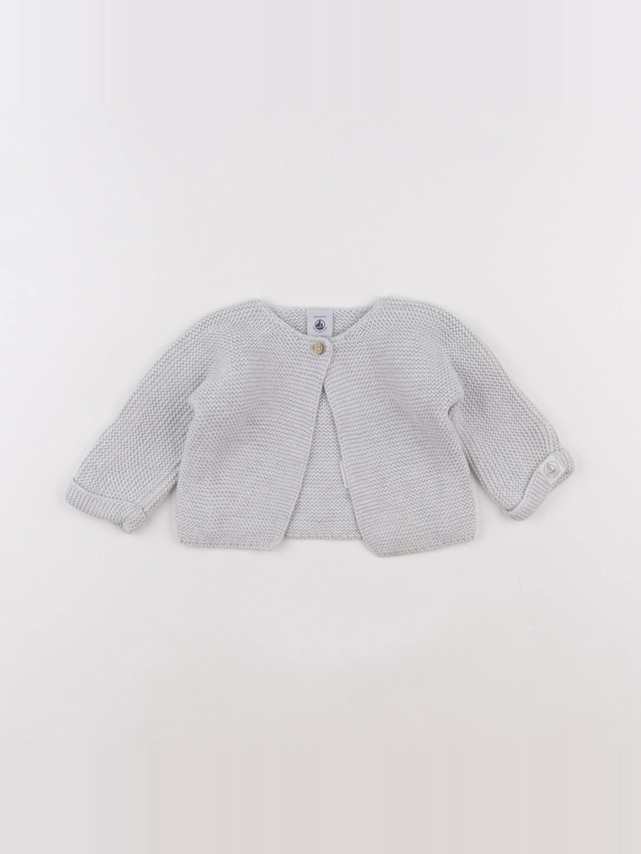 Petit Bateau - gilet gris - 6 mois