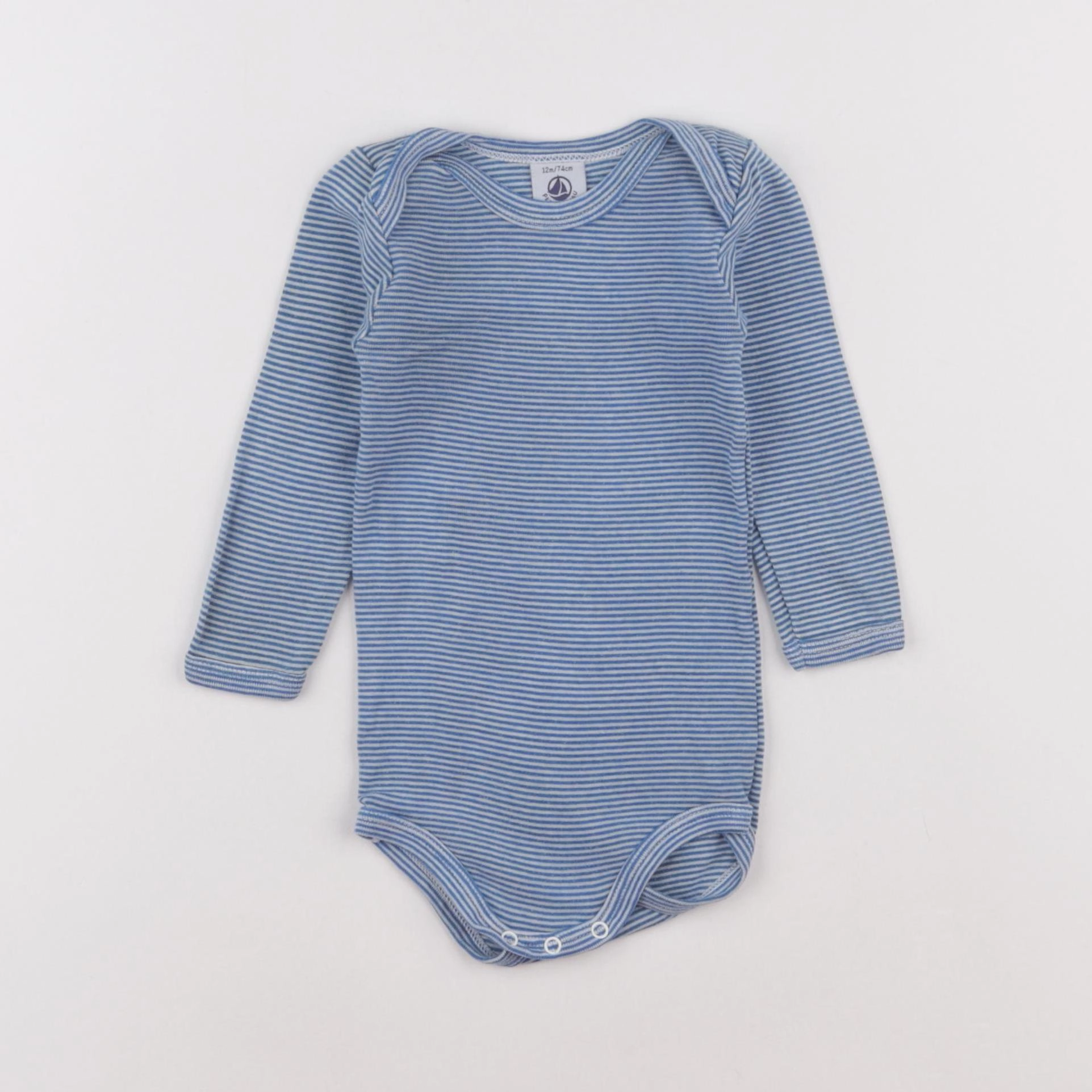 Petit Bateau - body bleu - 12 mois