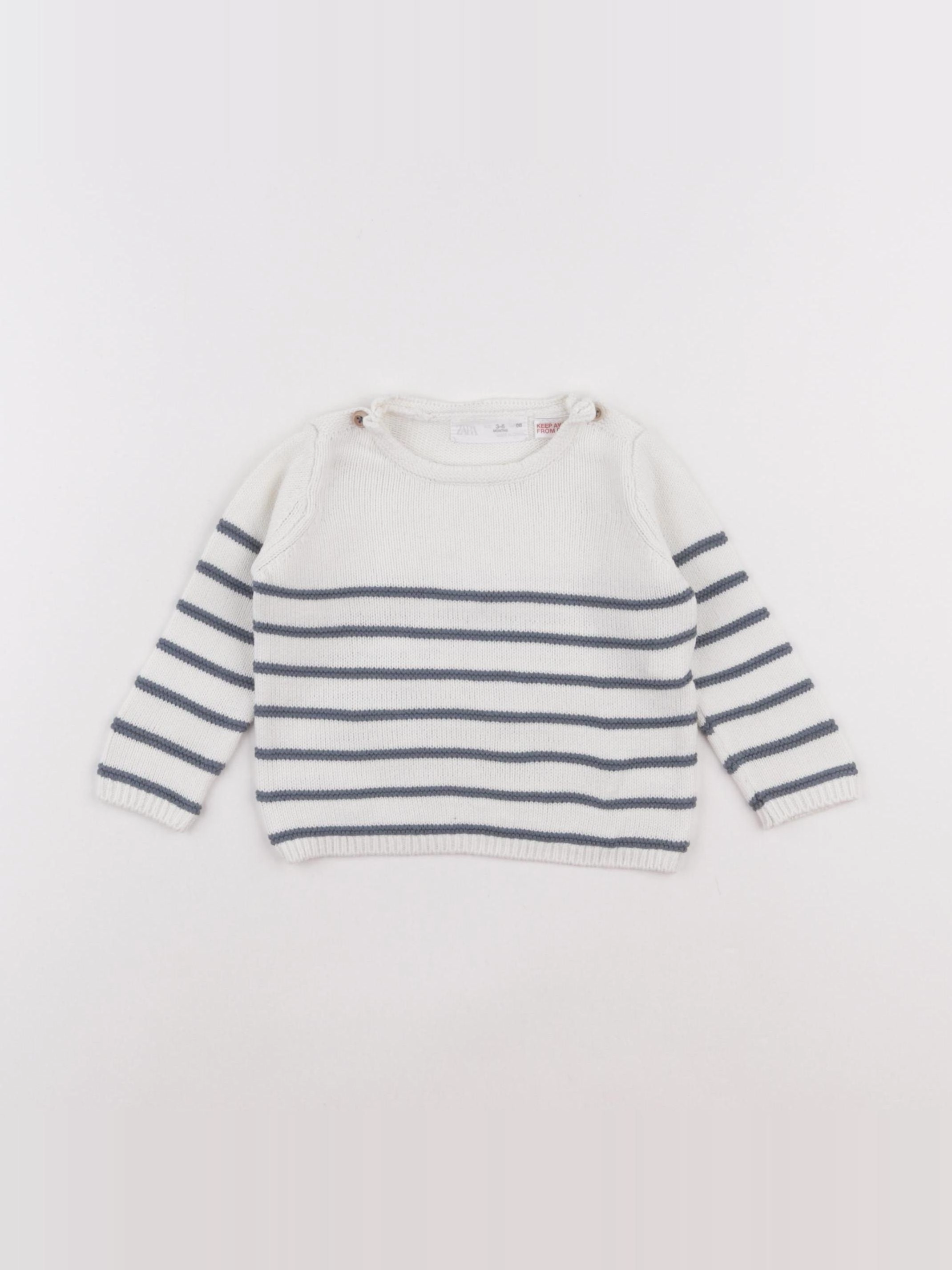 Zara - pull bleu - 3/6 mois