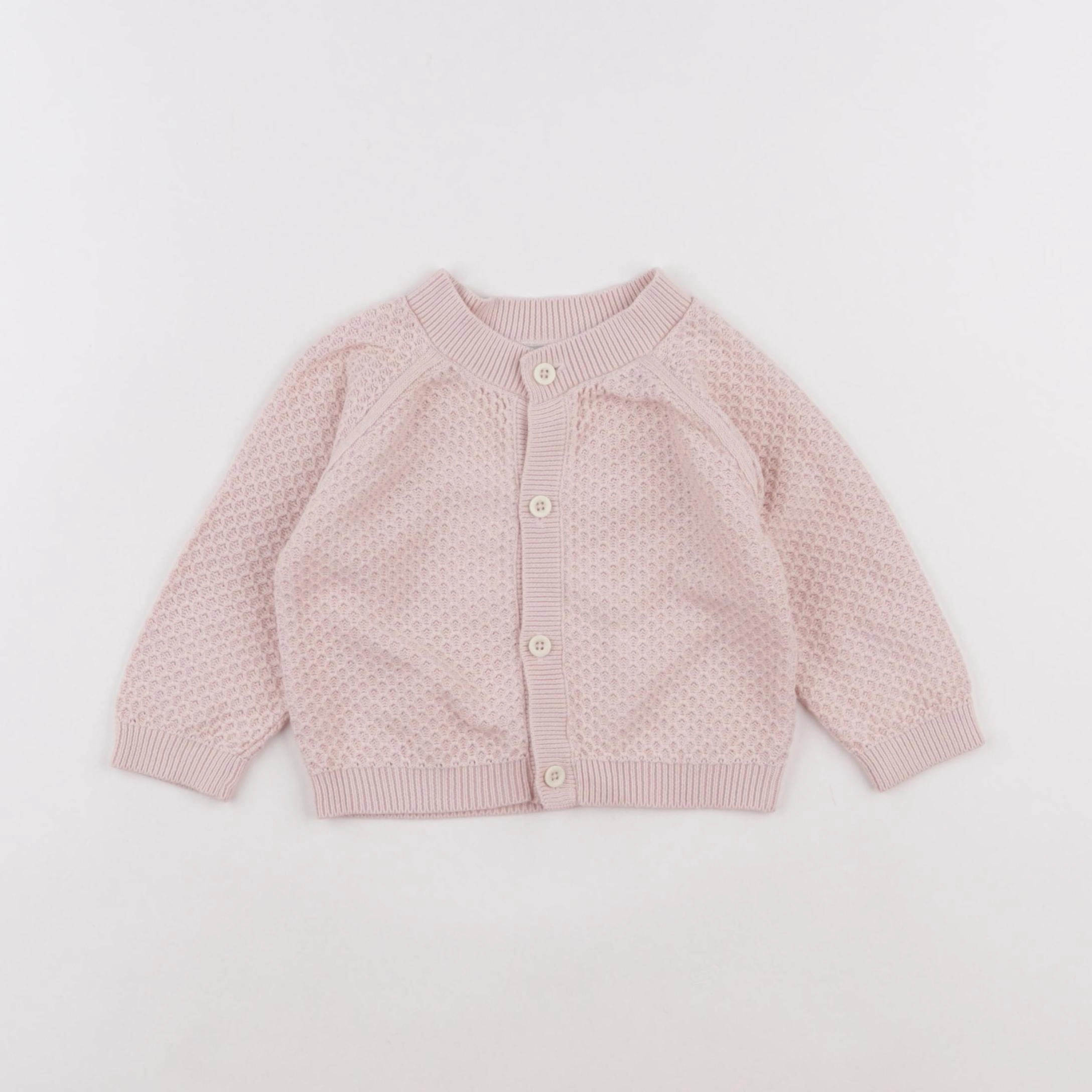 Petit Bateau - gilet rose - 6 mois
