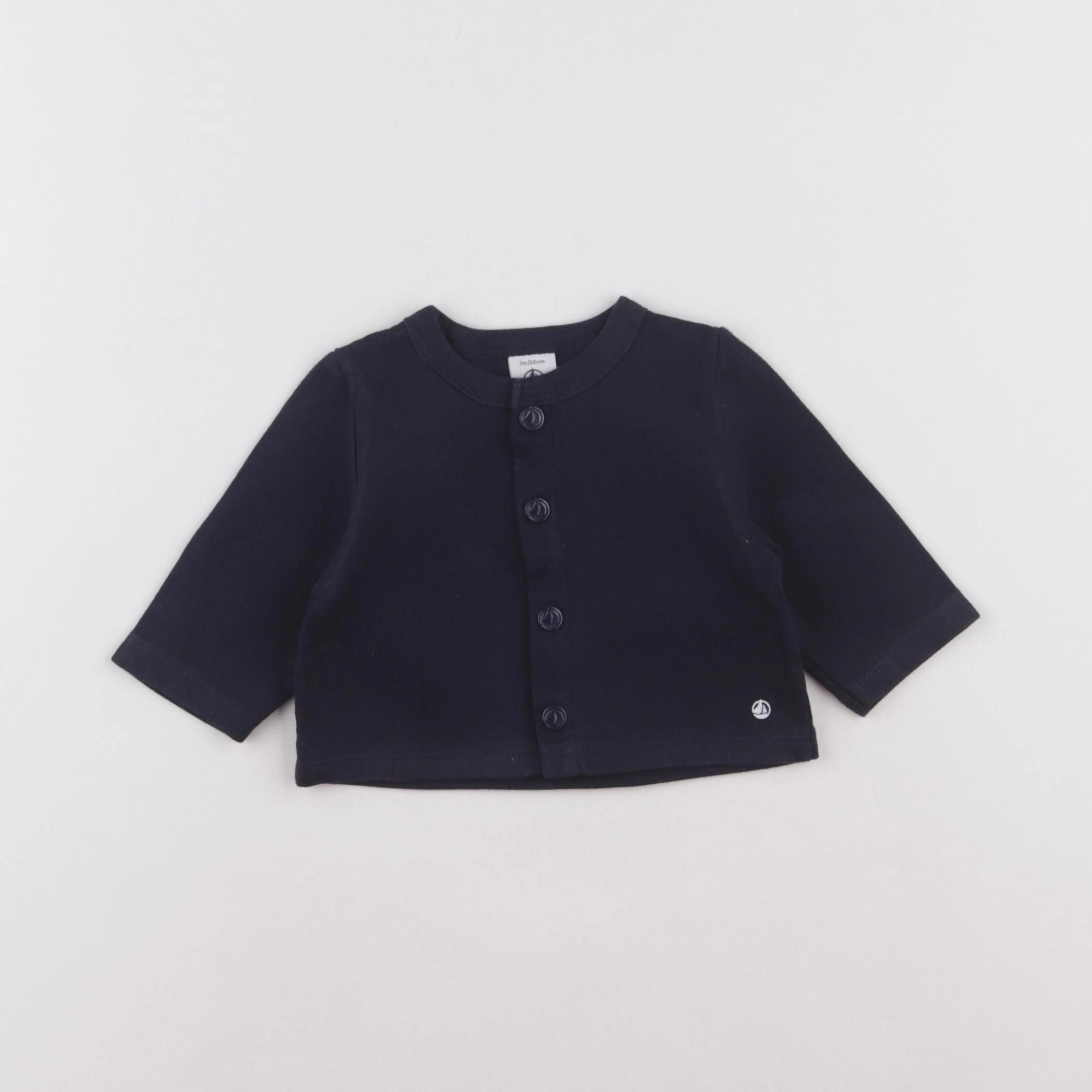 Petit Bateau - sweat bleu - 3 mois