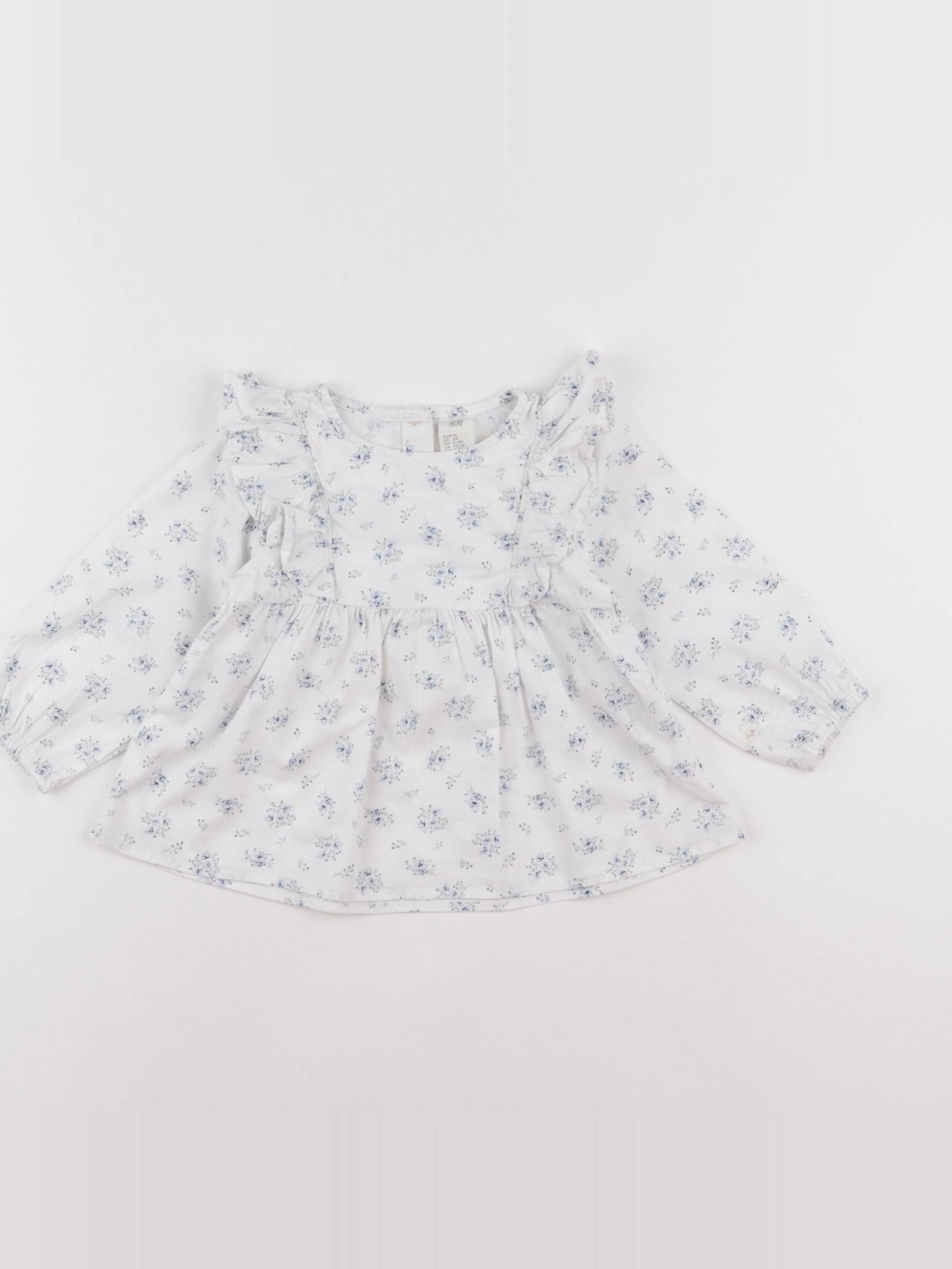 H&M - blouse bleu - 6/9 mois