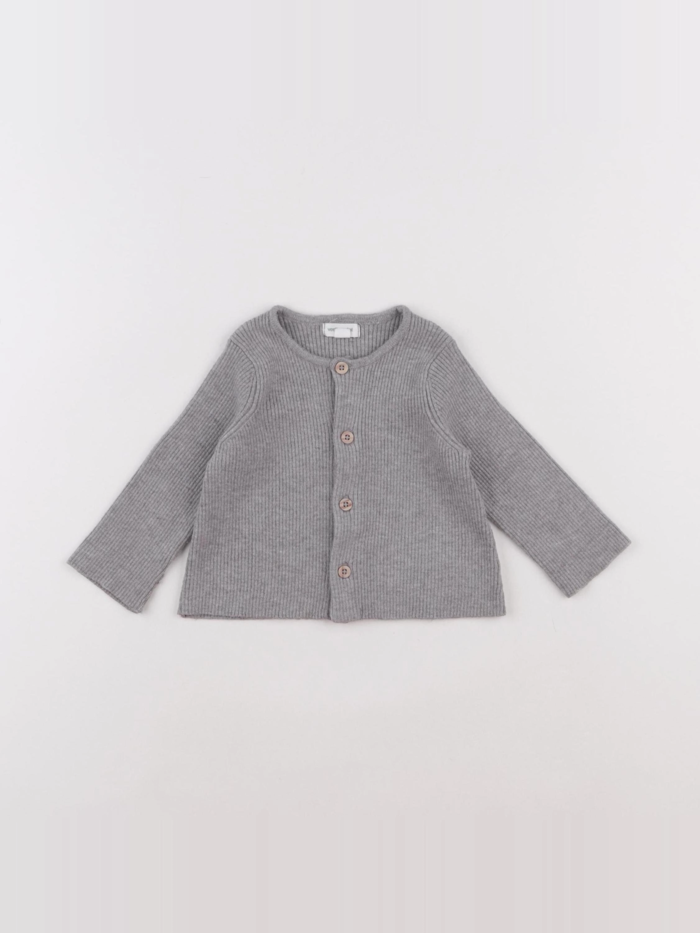 Vertbaudet - gilet gris - 3 mois