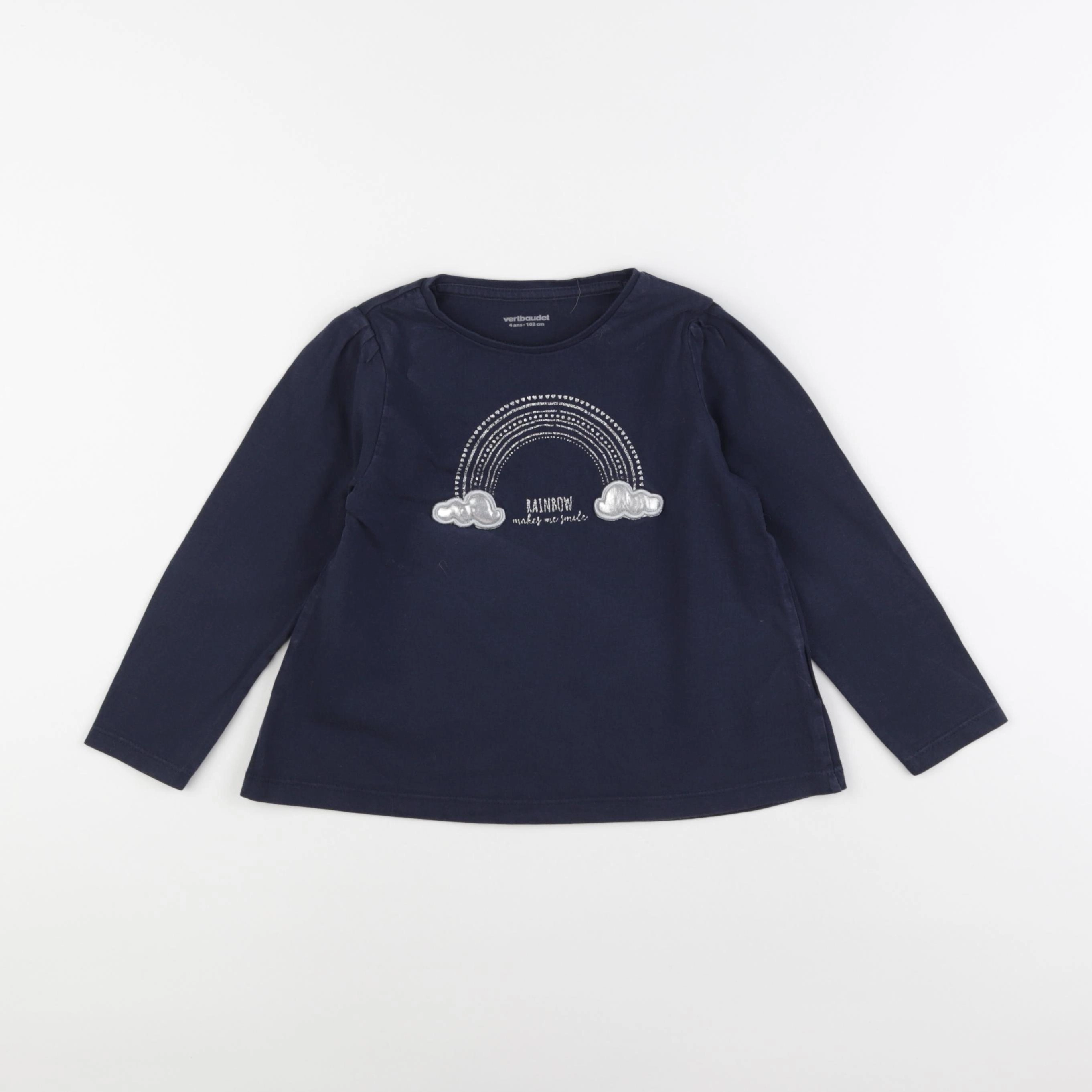 Vertbaudet - tee-shirt bleu - 4 ans