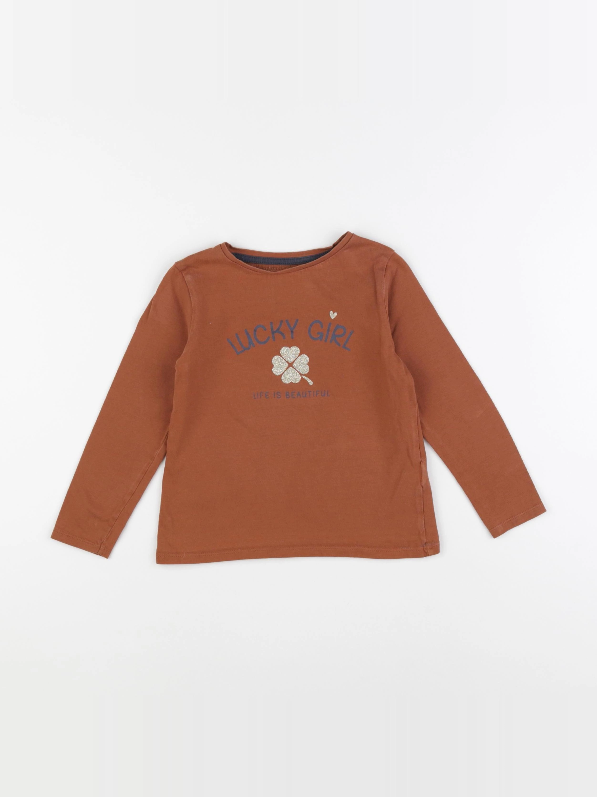 Vertbaudet - tee-shirt marron - 5 ans