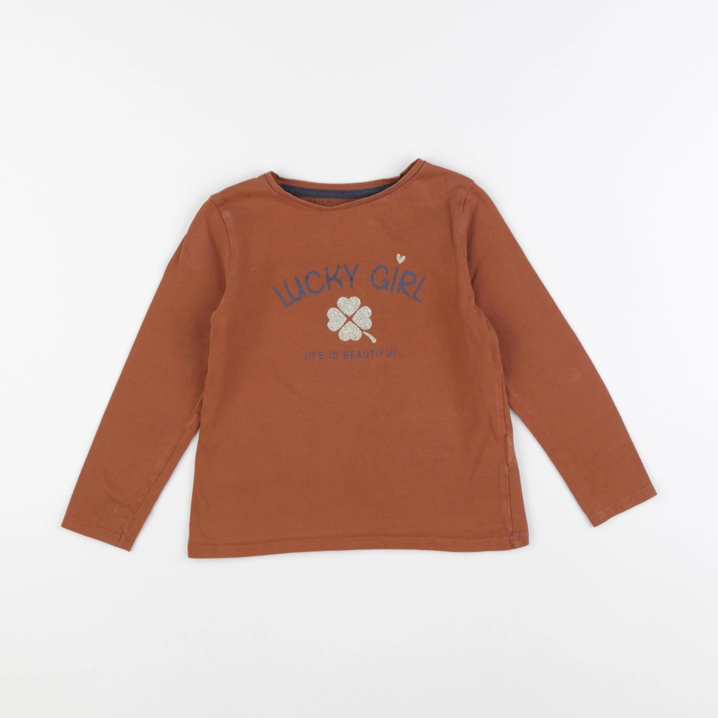 Vertbaudet - tee-shirt marron - 5 ans