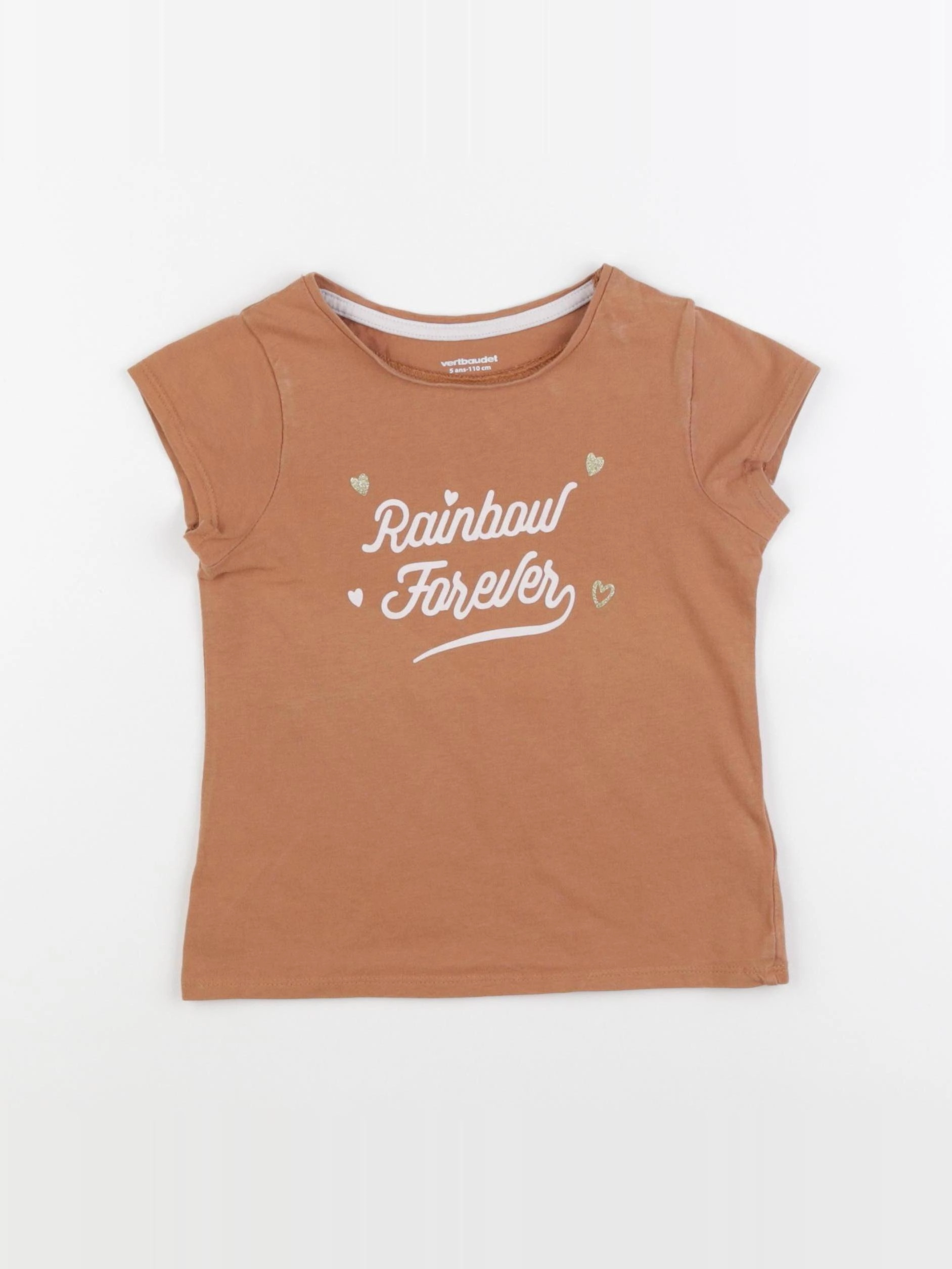 Vertbaudet - tee-shirt marron - 5 ans