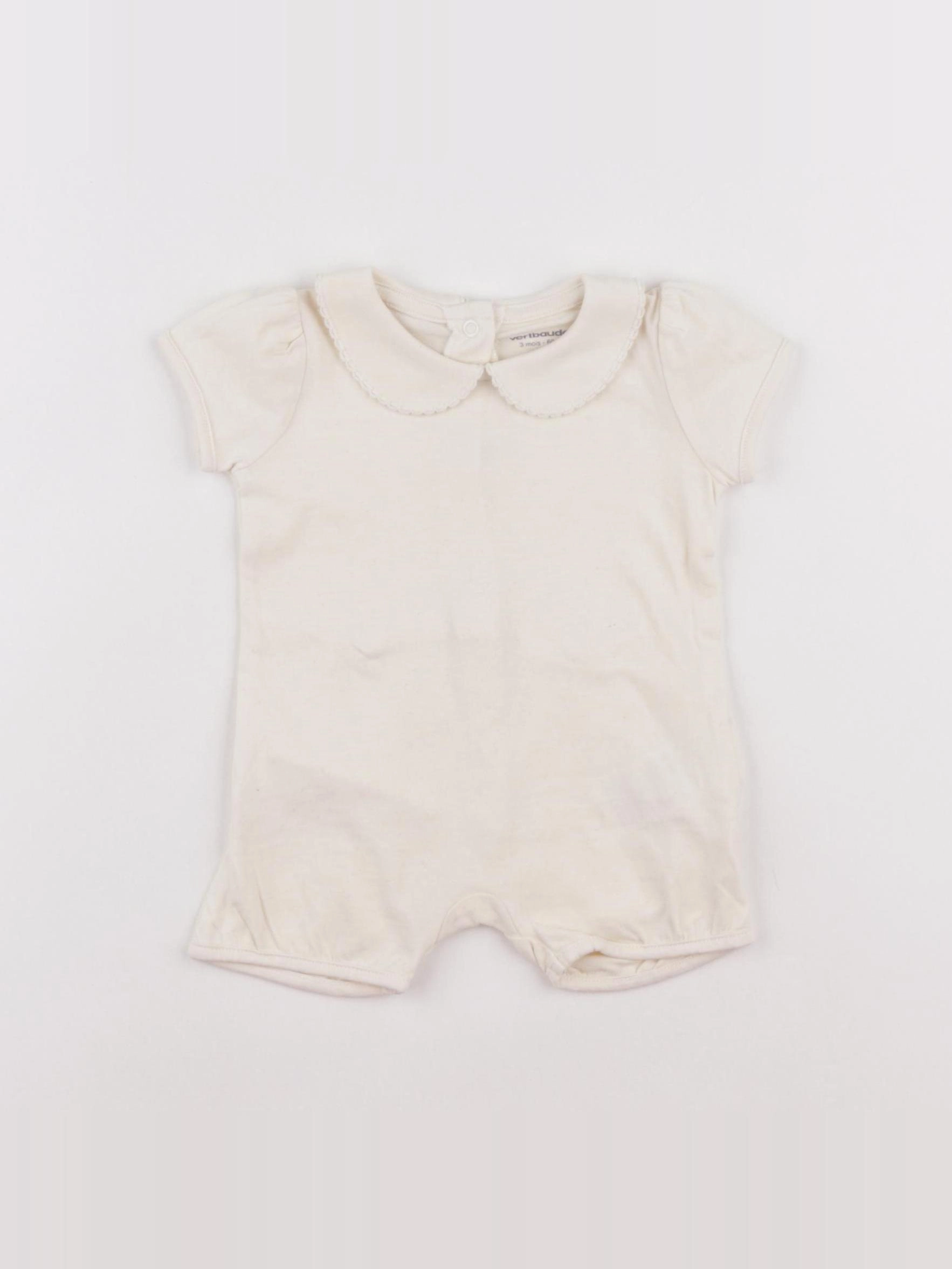 Vertbaudet - pyjama coton beige - 3 mois