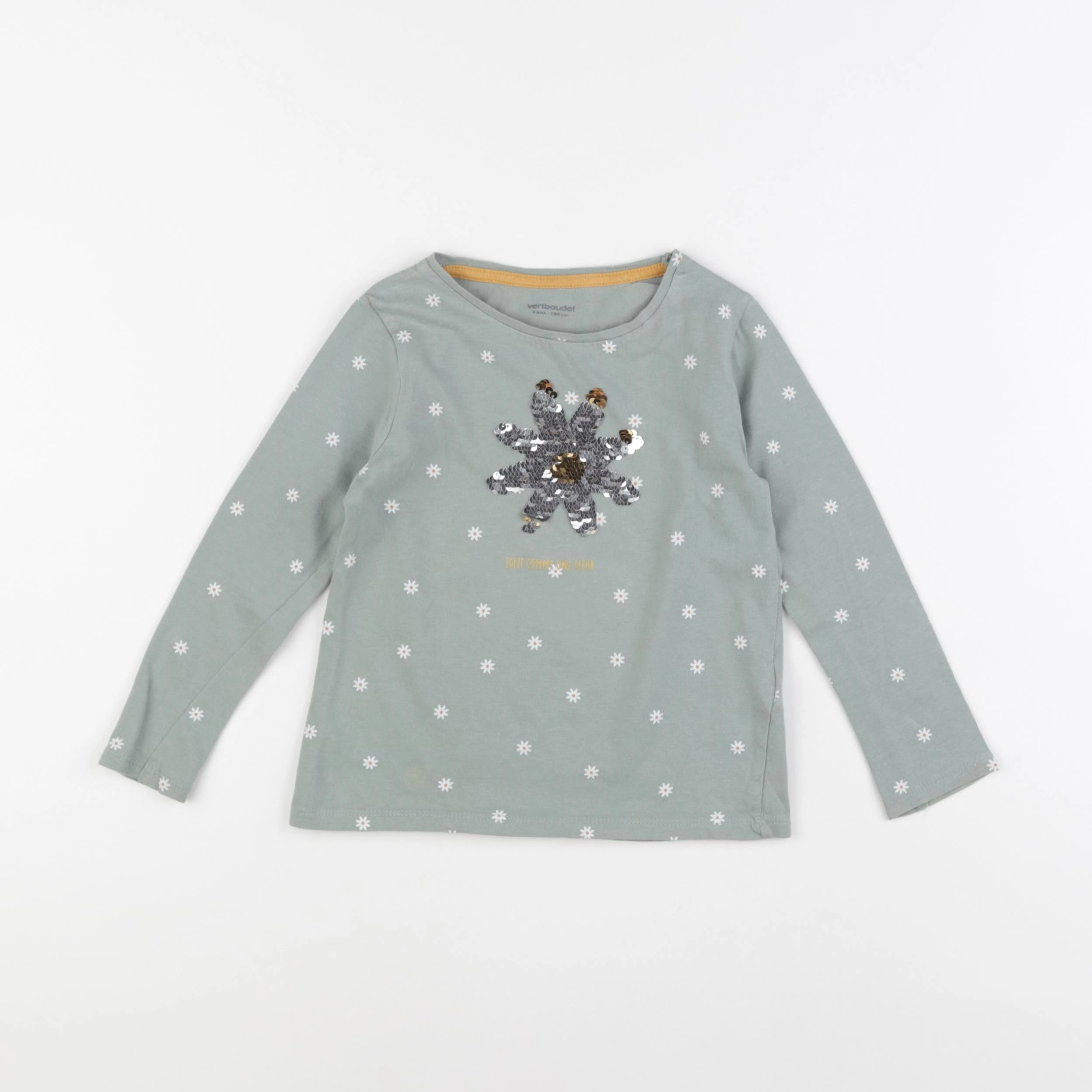 Vertbaudet - tee-shirt vert - 4 ans