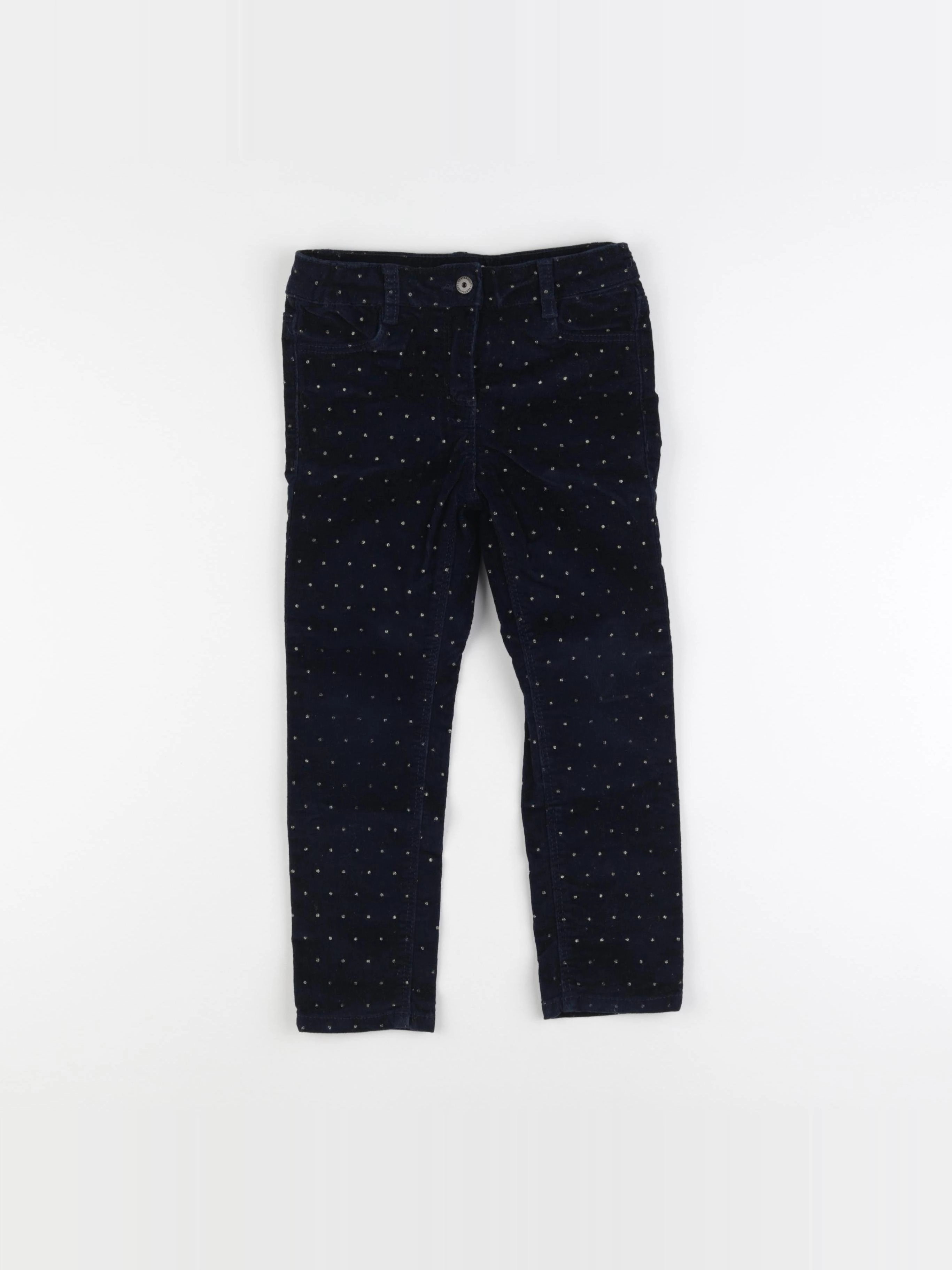 Vertbaudet - pantalon bleu, or - 5 ans