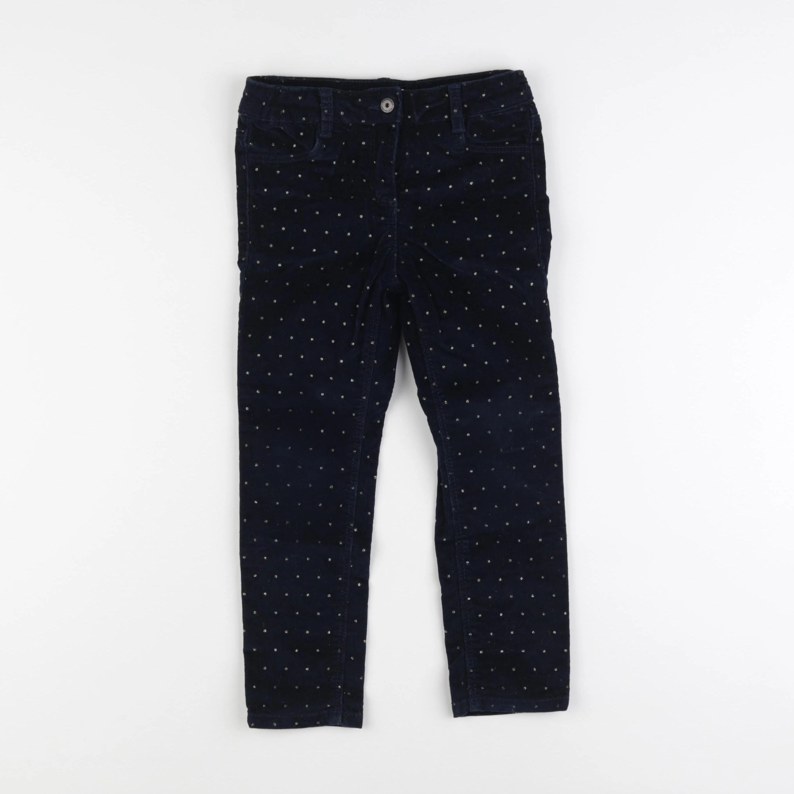 Vertbaudet - pantalon bleu, or - 5 ans