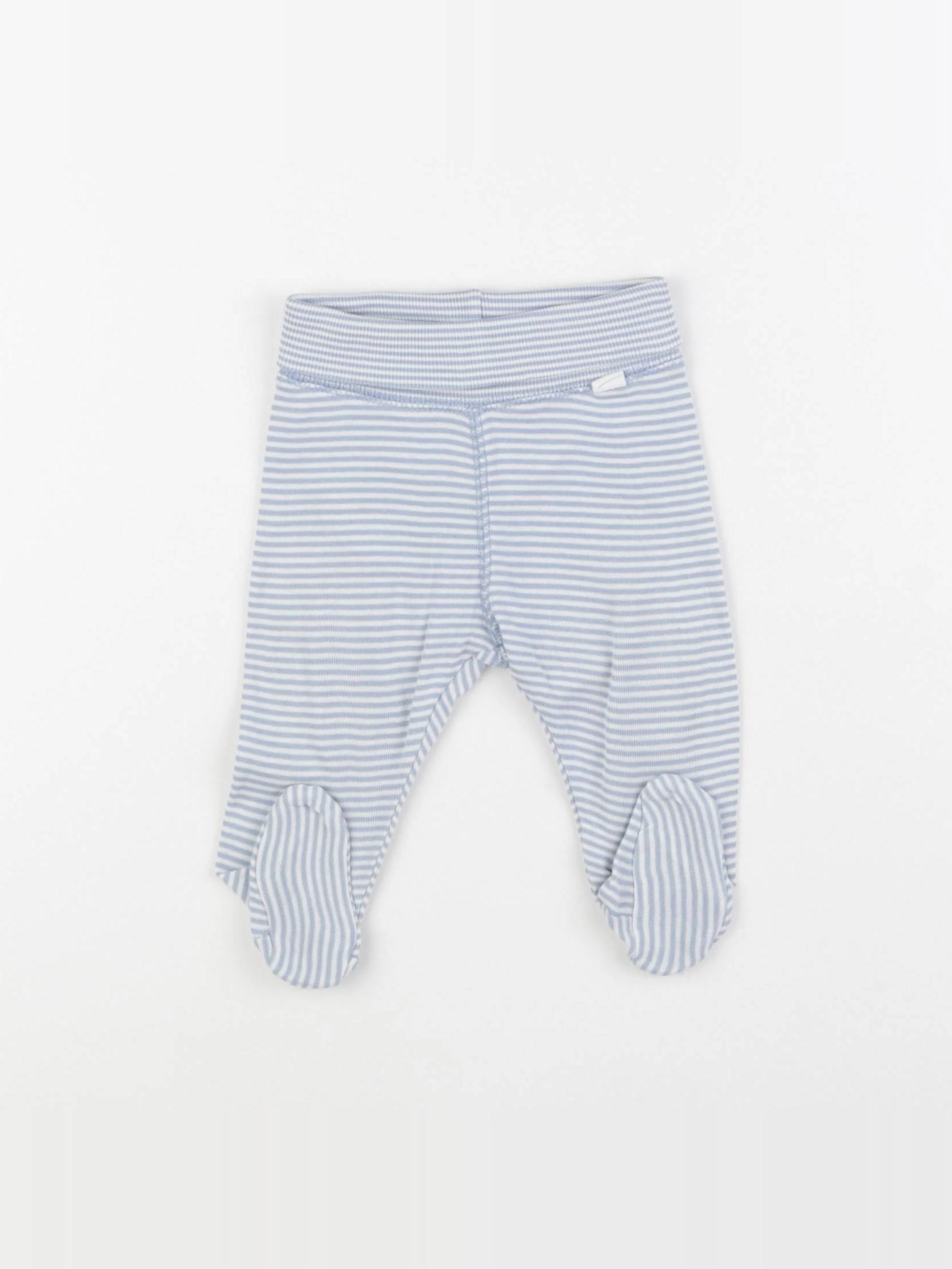 H&M - legging bleu, blanc - 3 mois