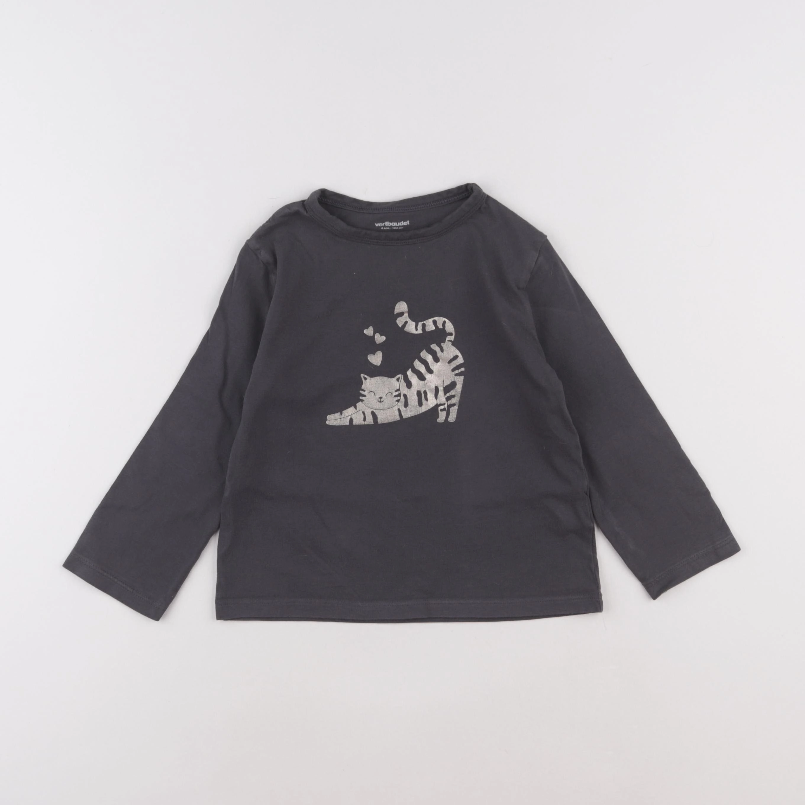 Vertbaudet - tee-shirt gris - 4 ans