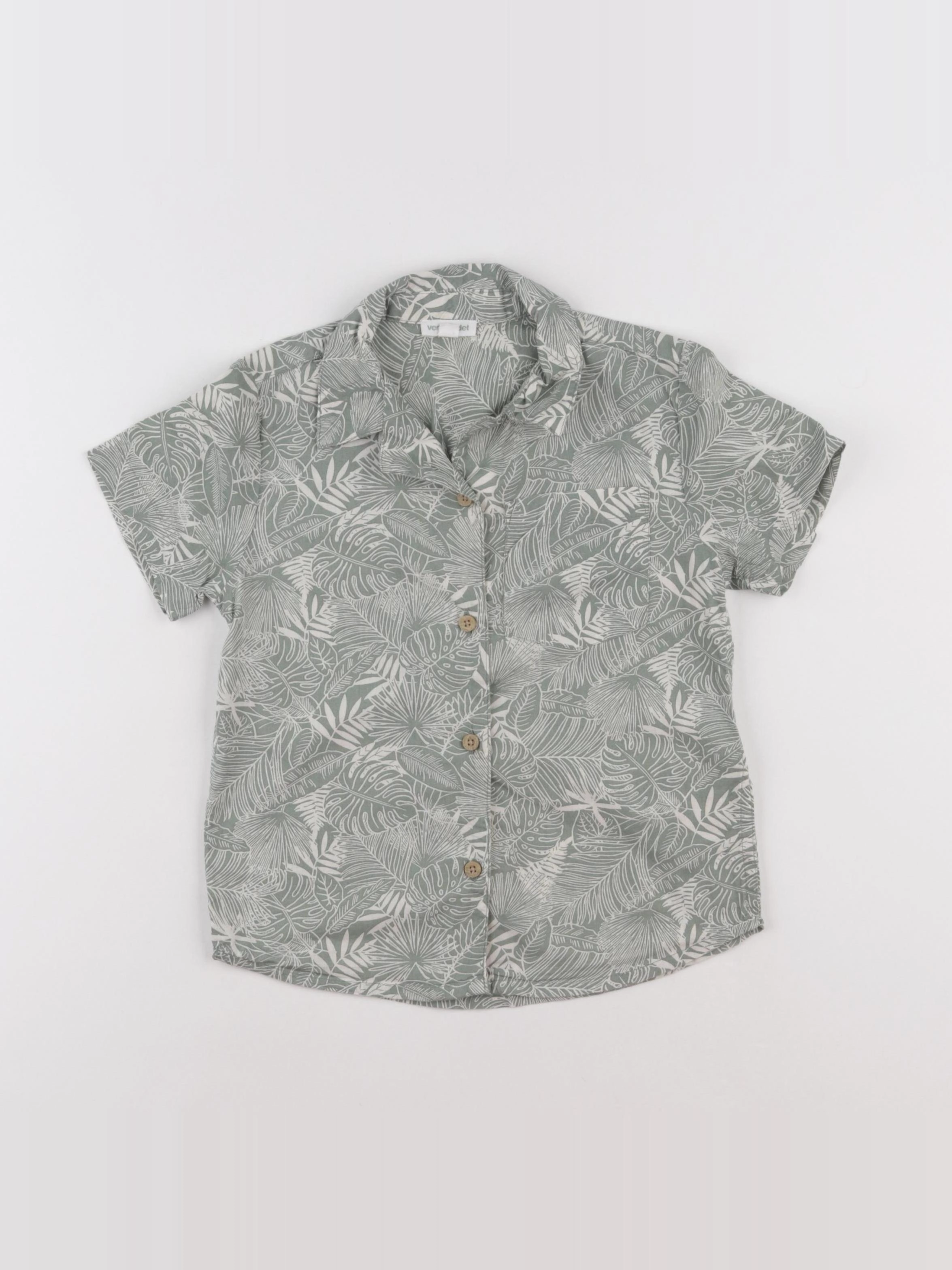 Vertbaudet - chemise beige, vert - 4 ans