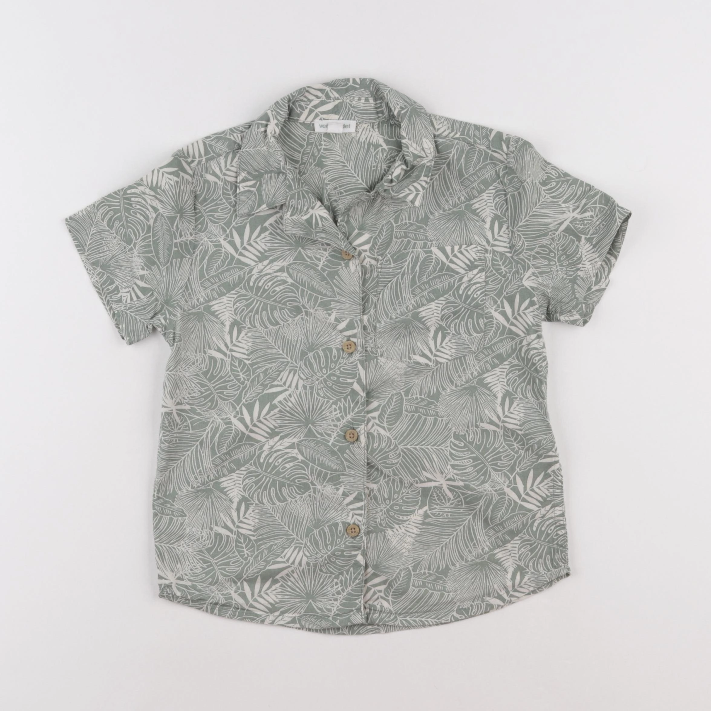 Vertbaudet - chemise beige, vert - 4 ans