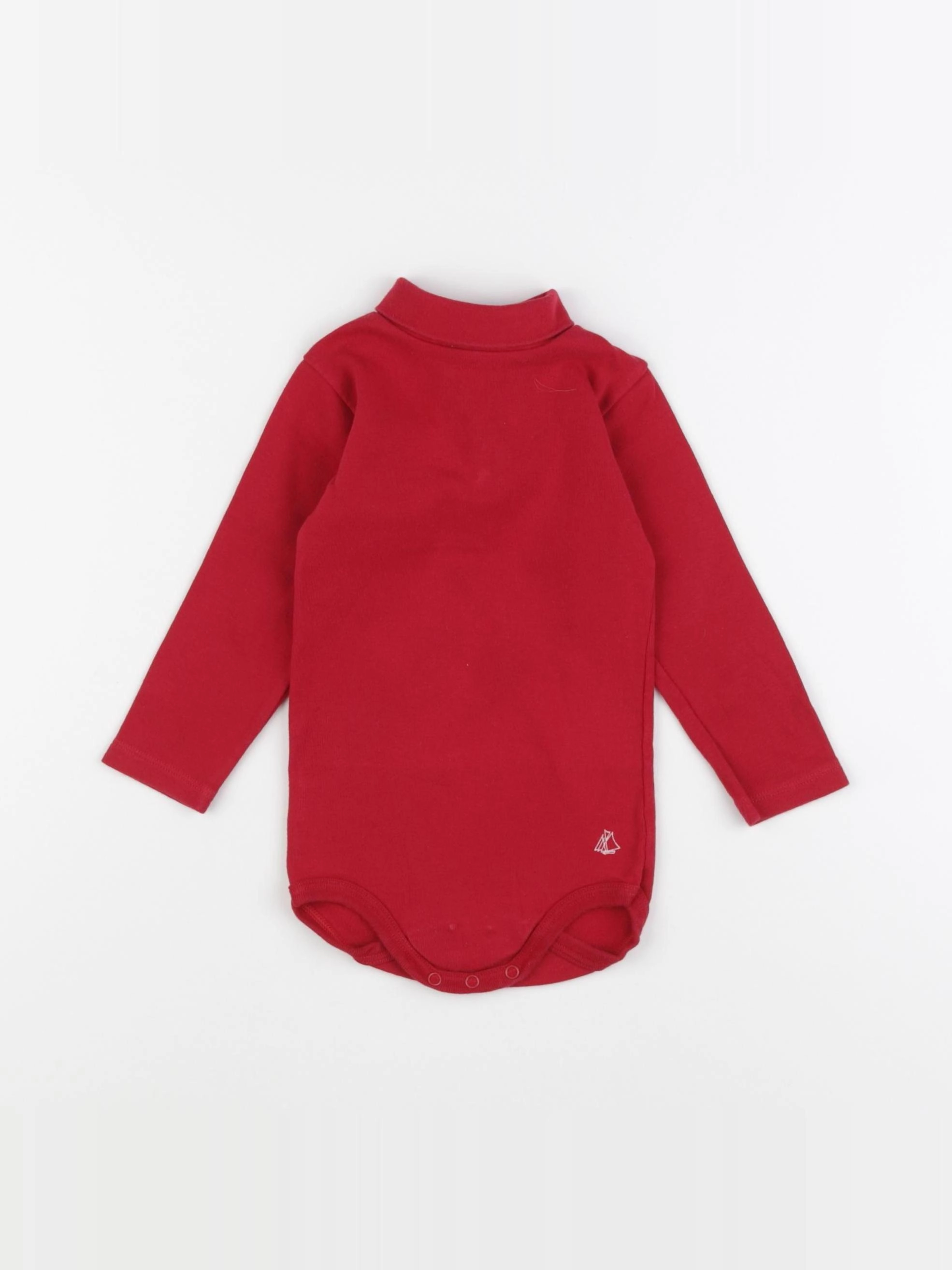 Petit Bateau - body à col rouge - 18 mois