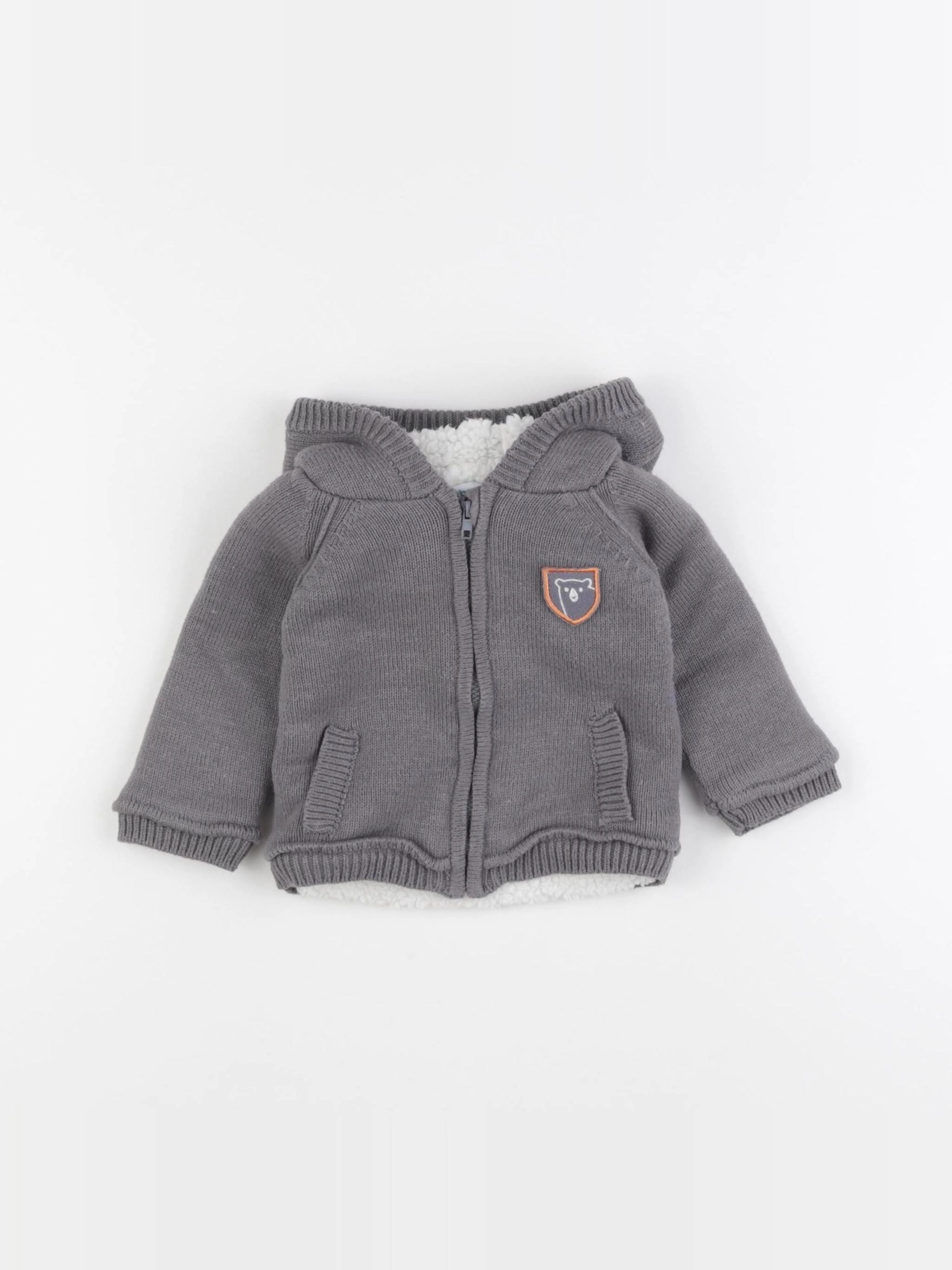 Vertbaudet - veste gris - 9 mois