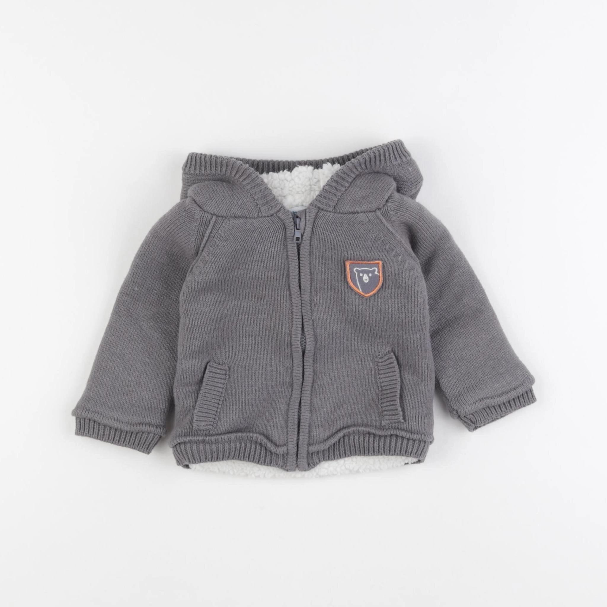 Vertbaudet - veste gris - 9 mois