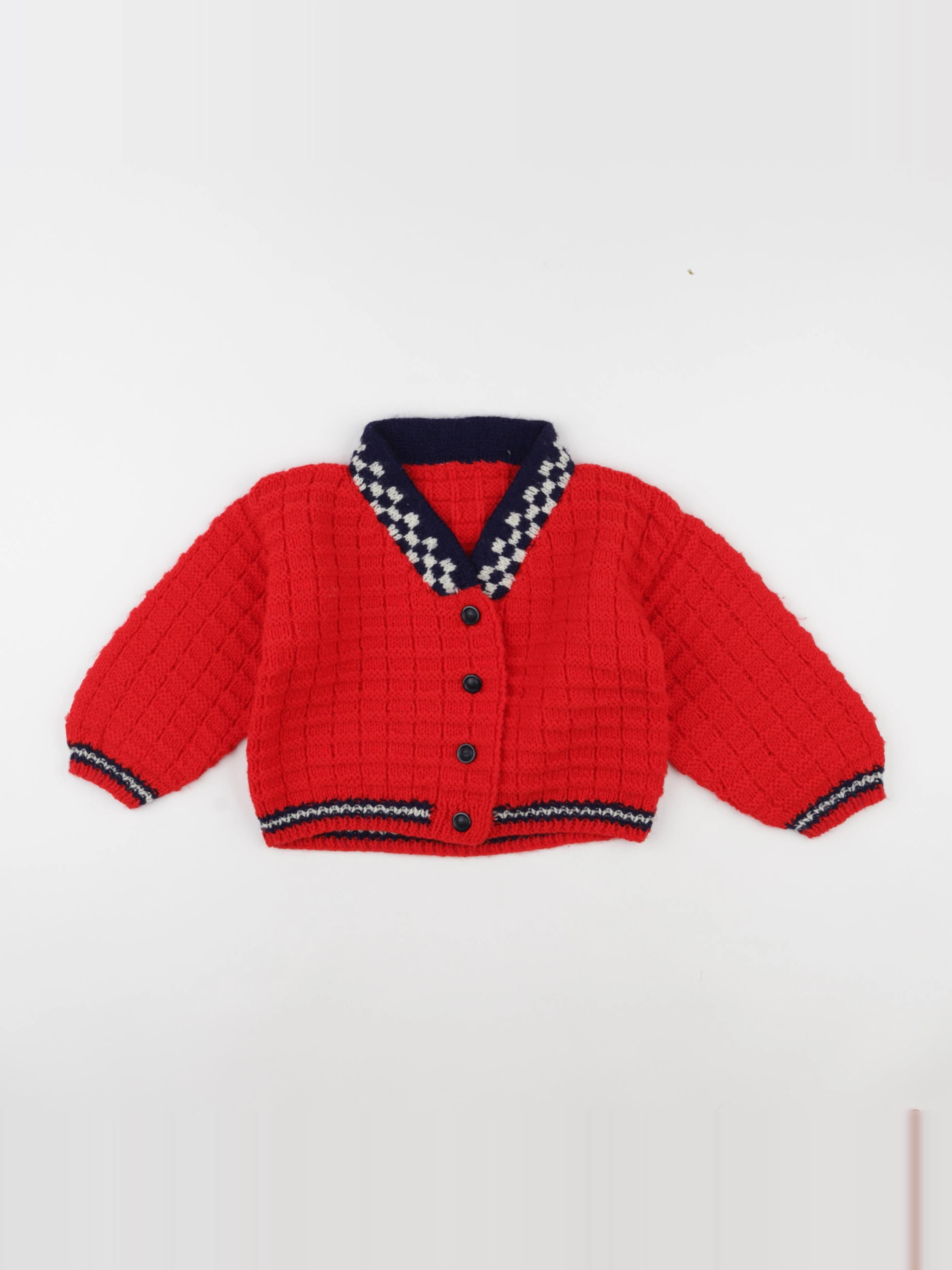 Vintage - gilet rouge - 4 ans