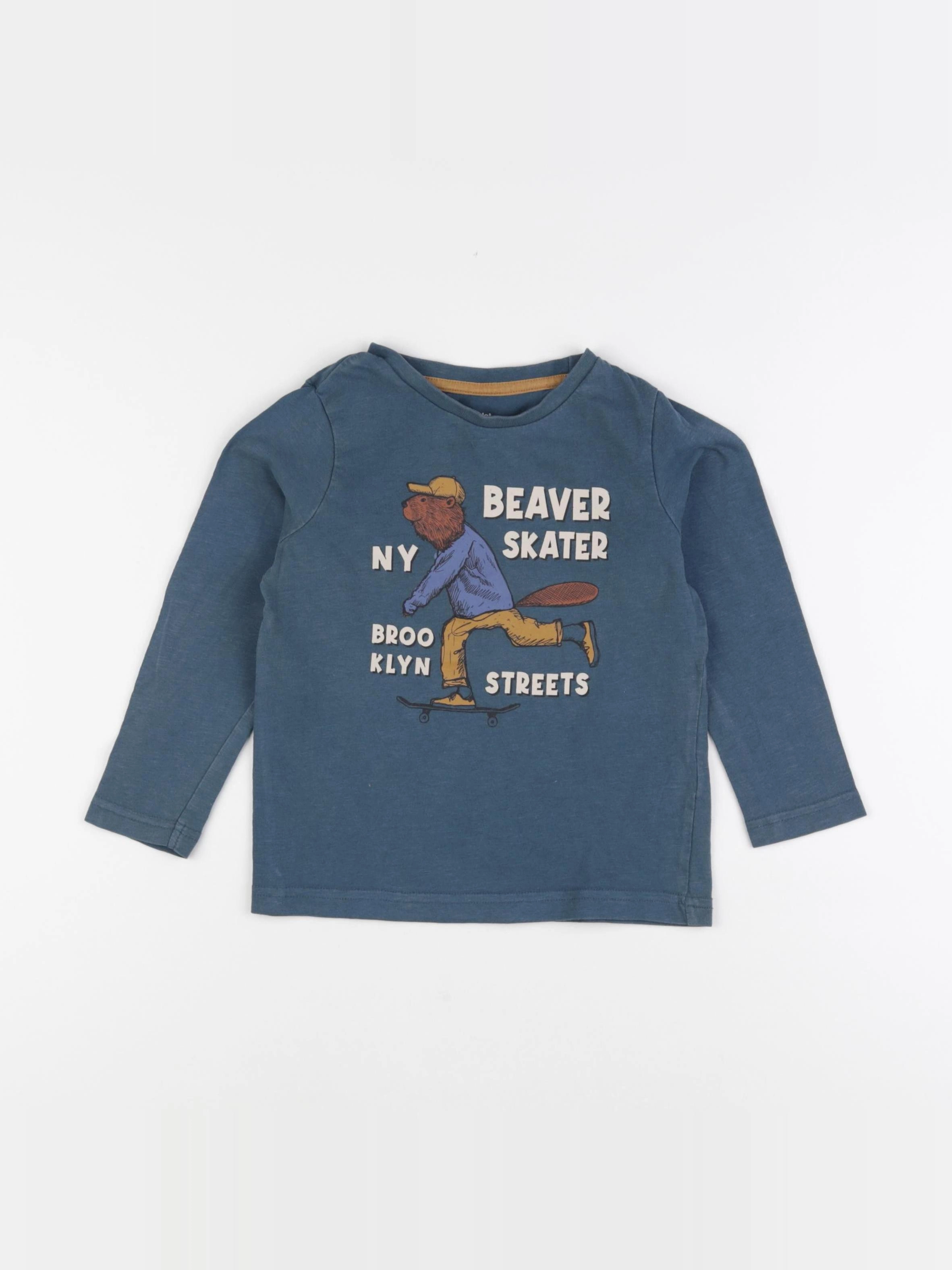 Vertbaudet - tee-shirt bleu - 4 ans