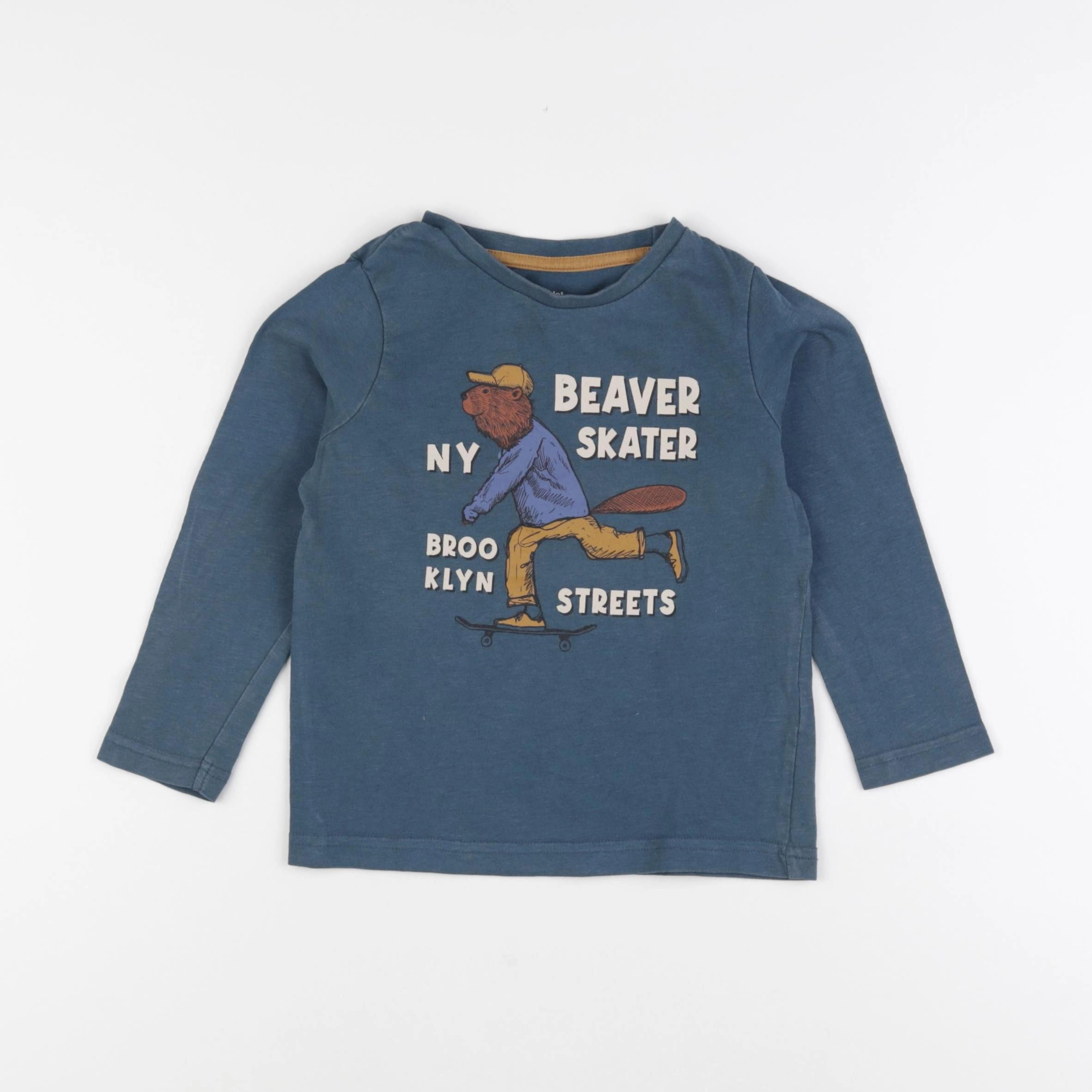 Vertbaudet - tee-shirt bleu - 4 ans