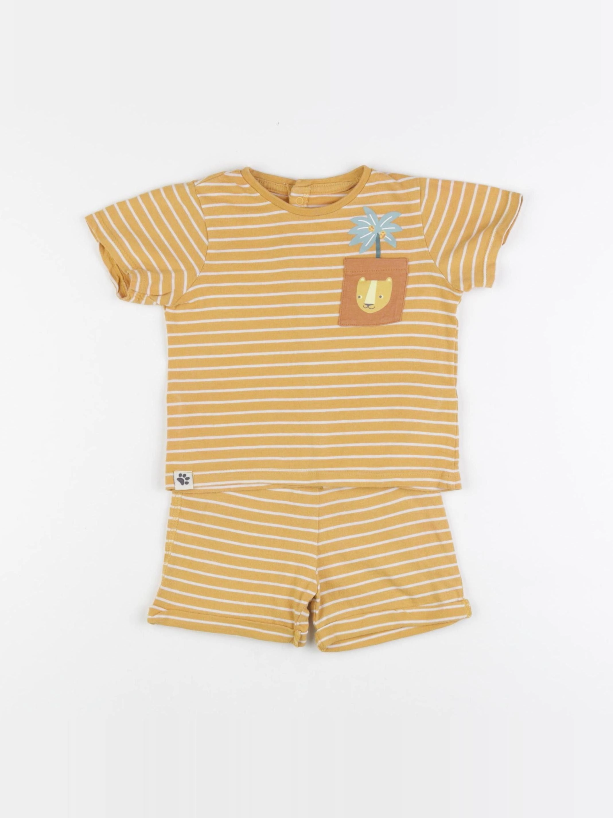 Vertbaudet - pyjama coton jaune - 18 mois