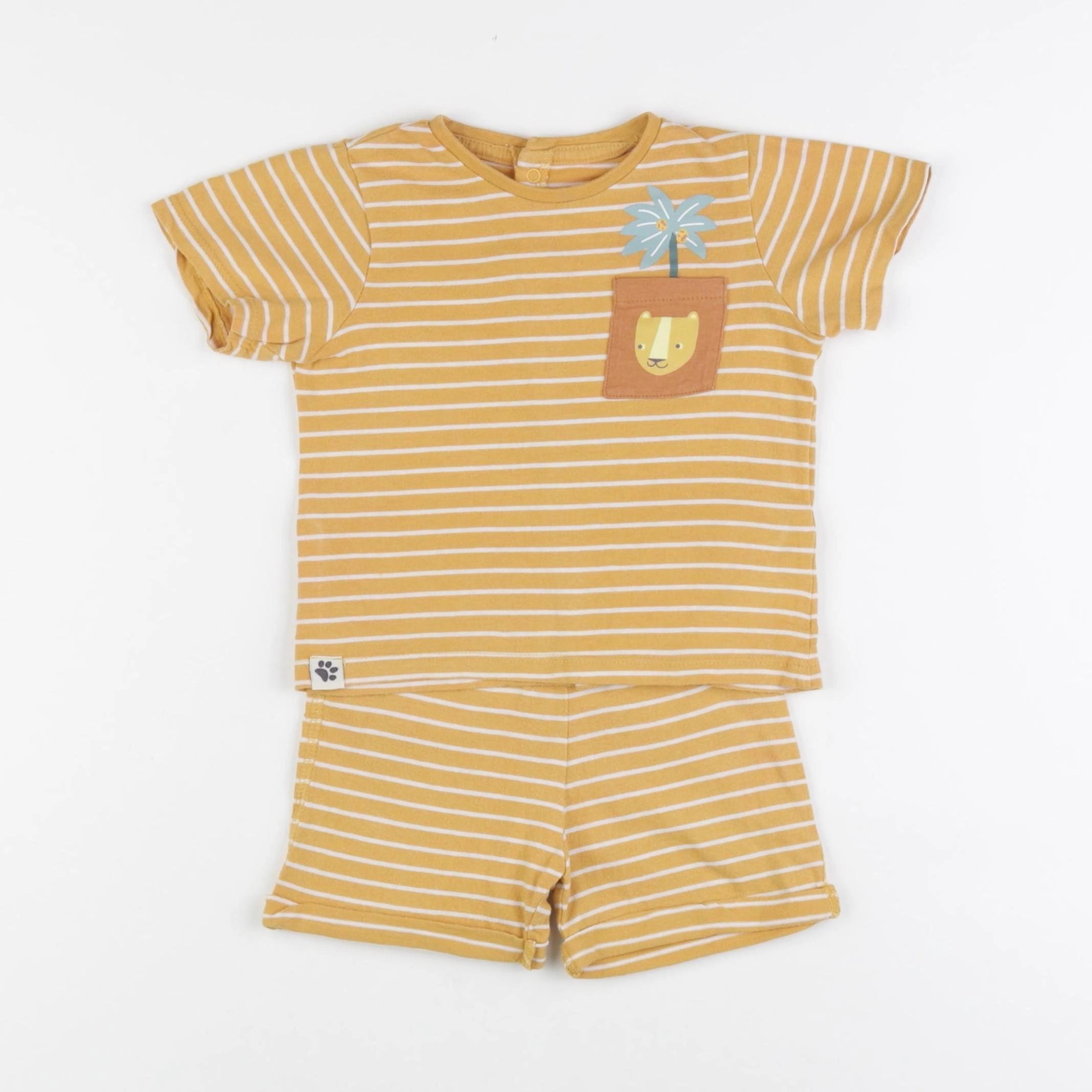 Vertbaudet - pyjama coton jaune - 18 mois