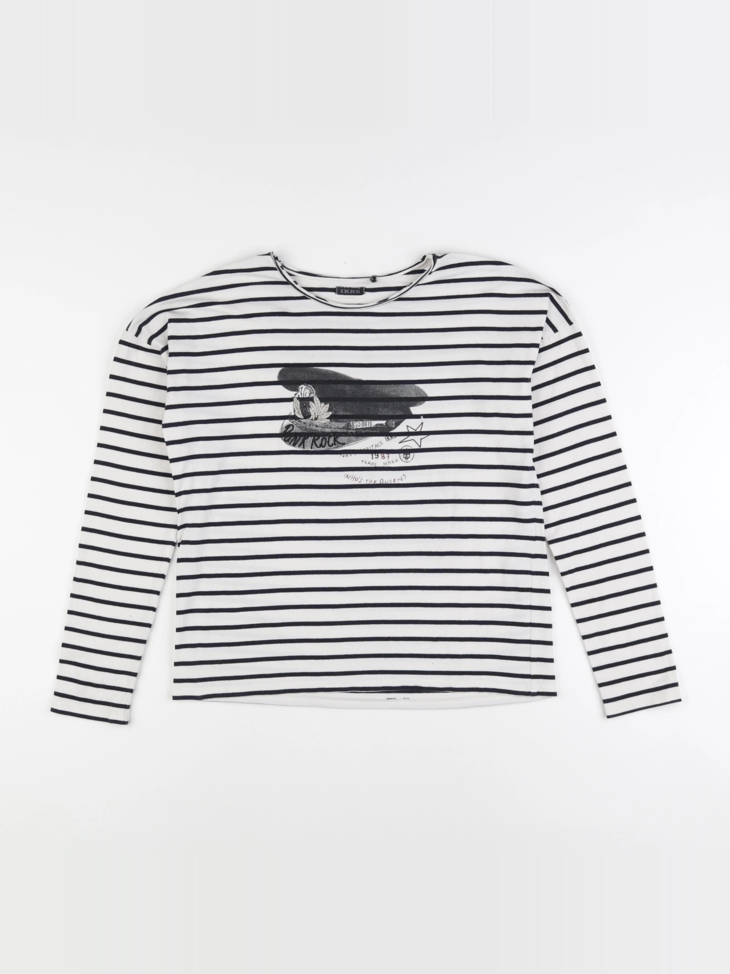 IKKS - tee-shirt blanc, noir - 12 ans